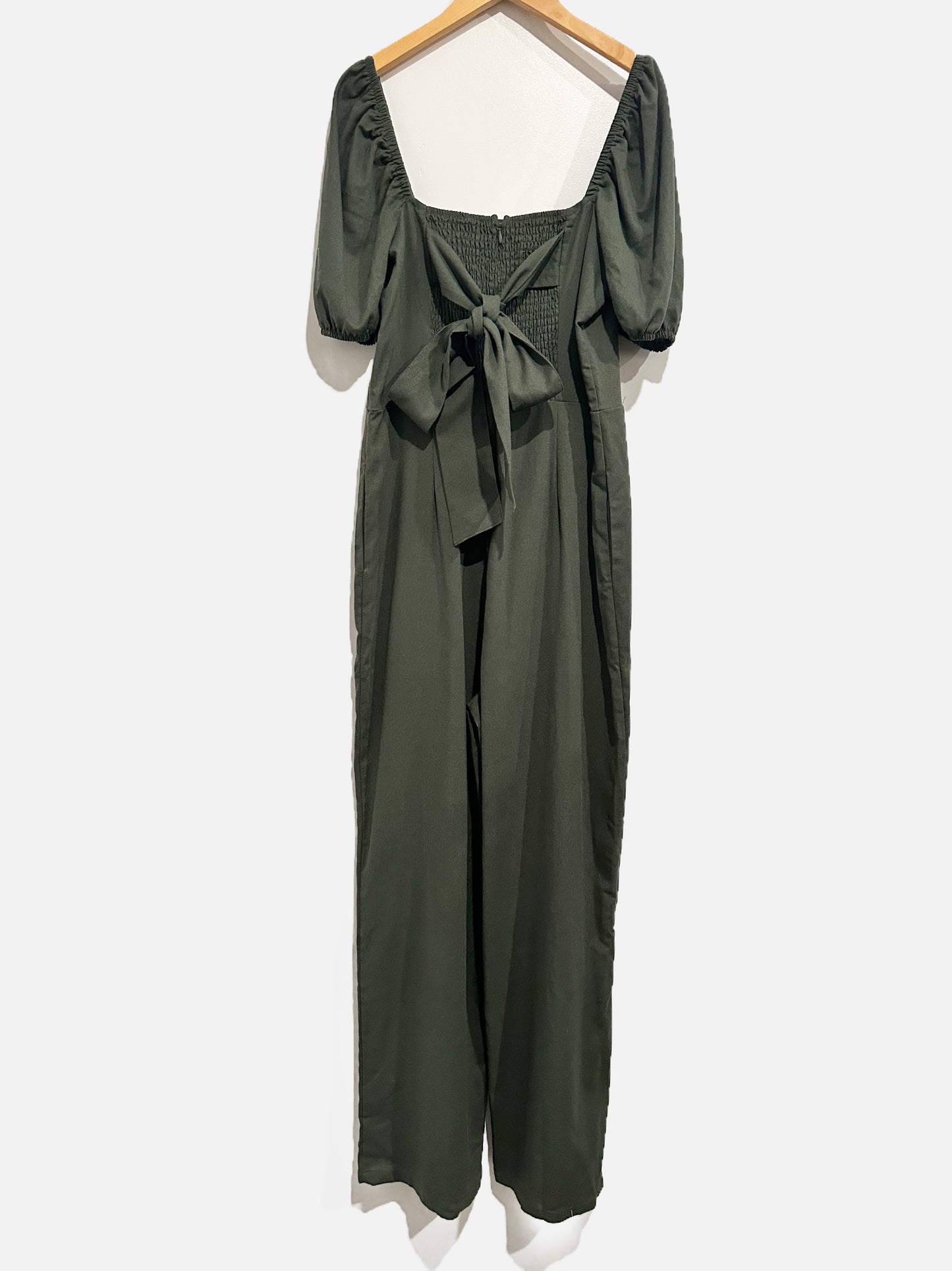 Audrey Parks Green Linen Jumpsuit - Medium