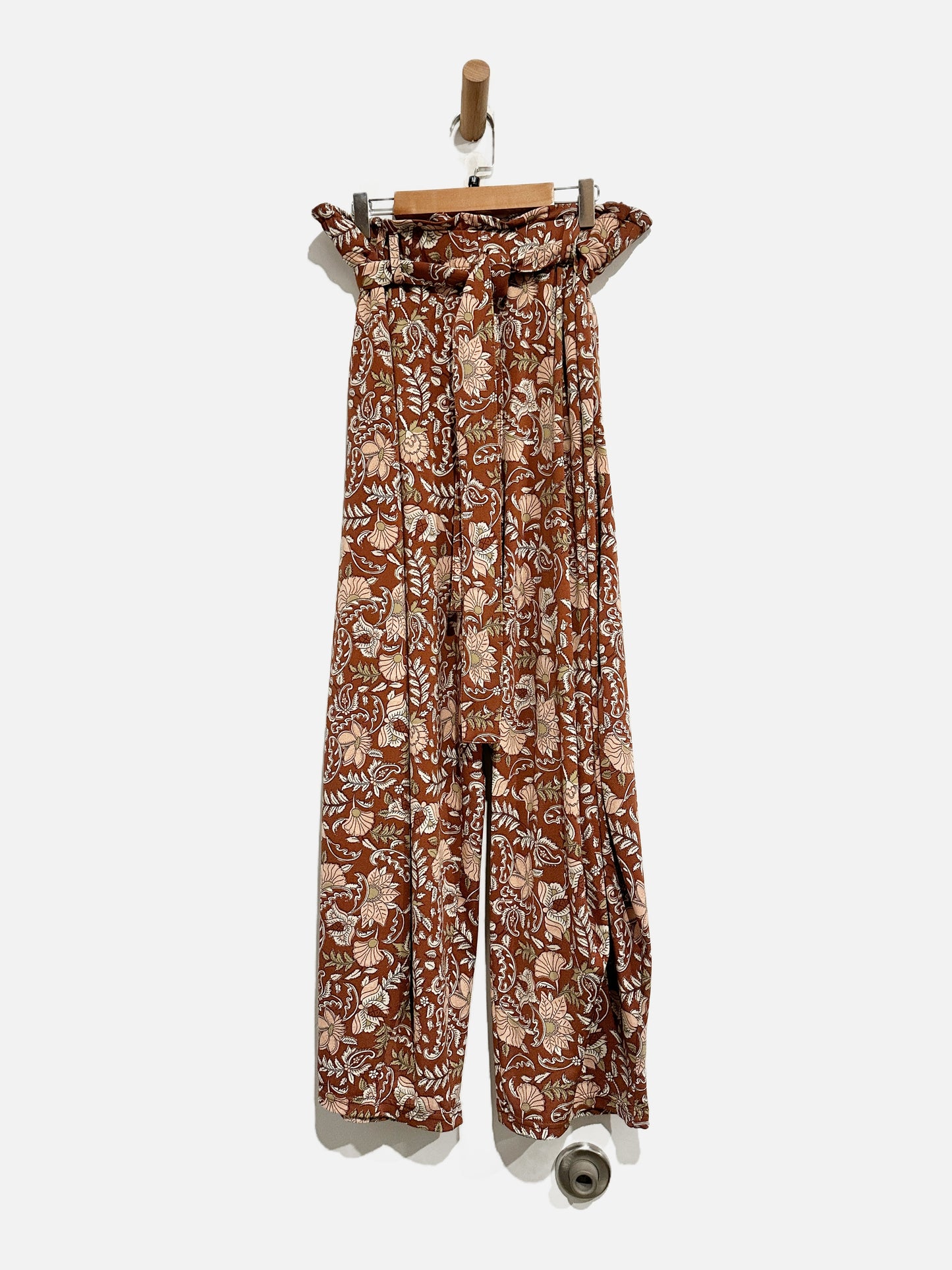 Anthropologie Floral Harem Belted Pants - Medium