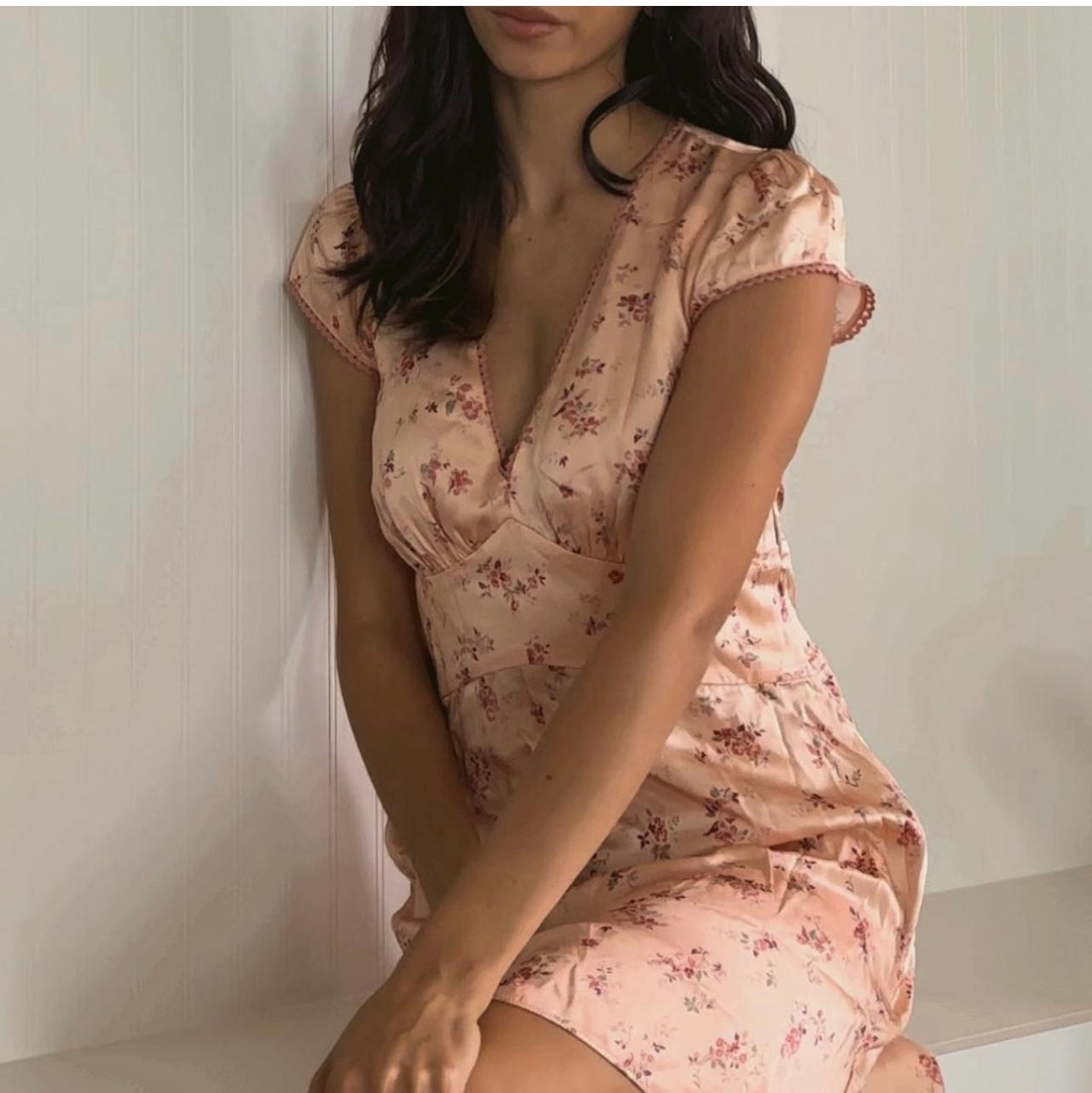 Reformation NWT Pink Floral Amelia Silk Mini Dress - 8