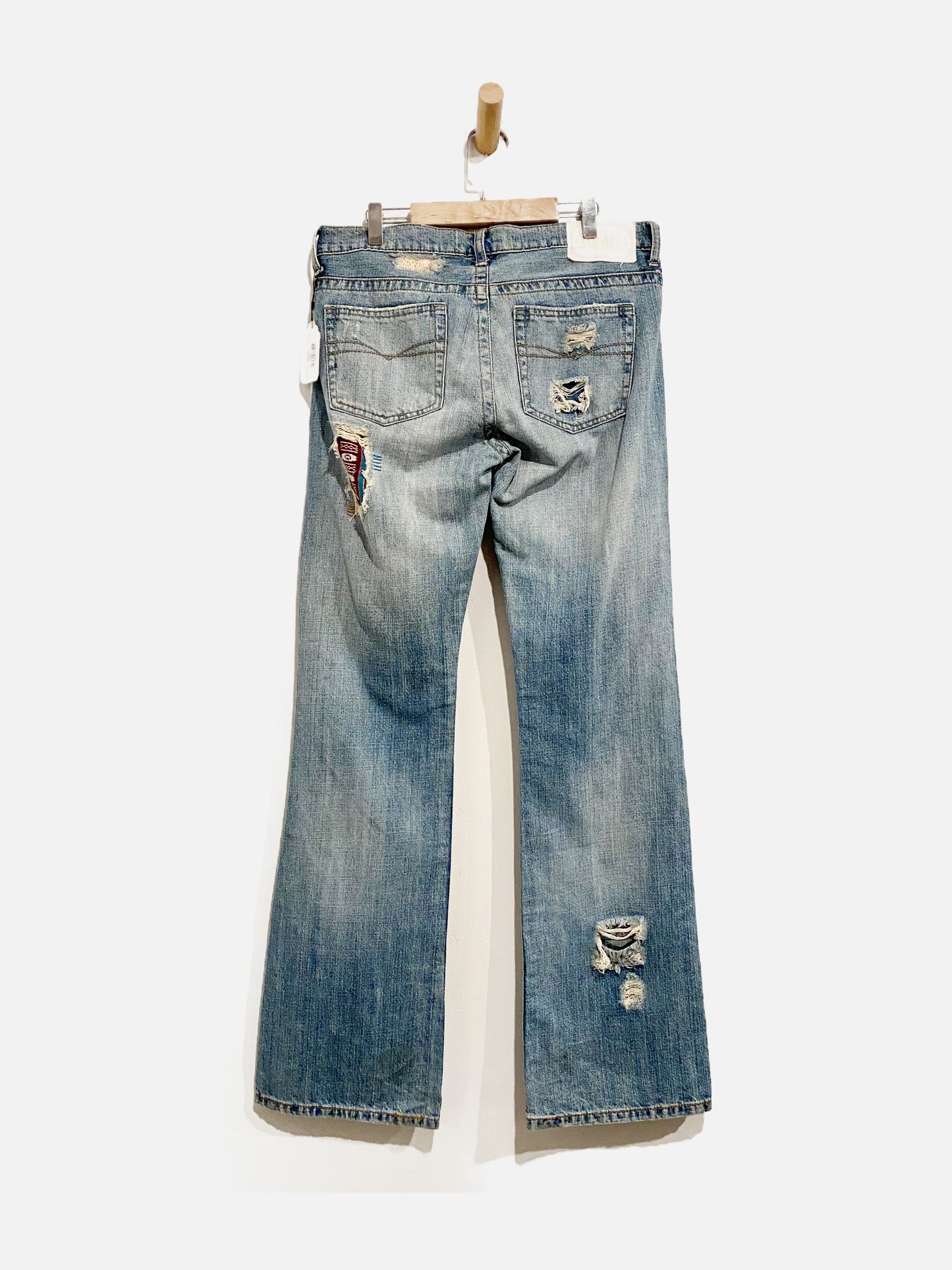 Z Cavaricci Y2K Patchwork Beaded Bootcut Jeans - 9