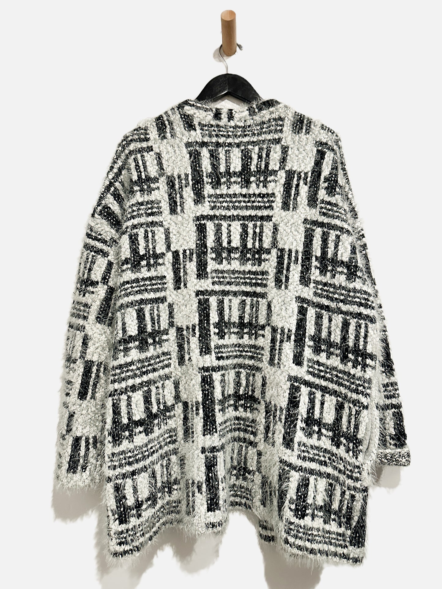 Lovestitch Black and White Eyelash Cardigan - S/M