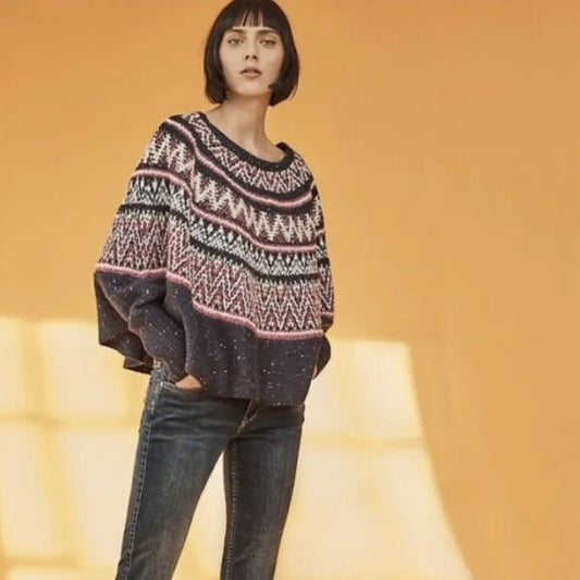 Anthropologie Sleeping On Snow Blue Knit Sweater - XS/S