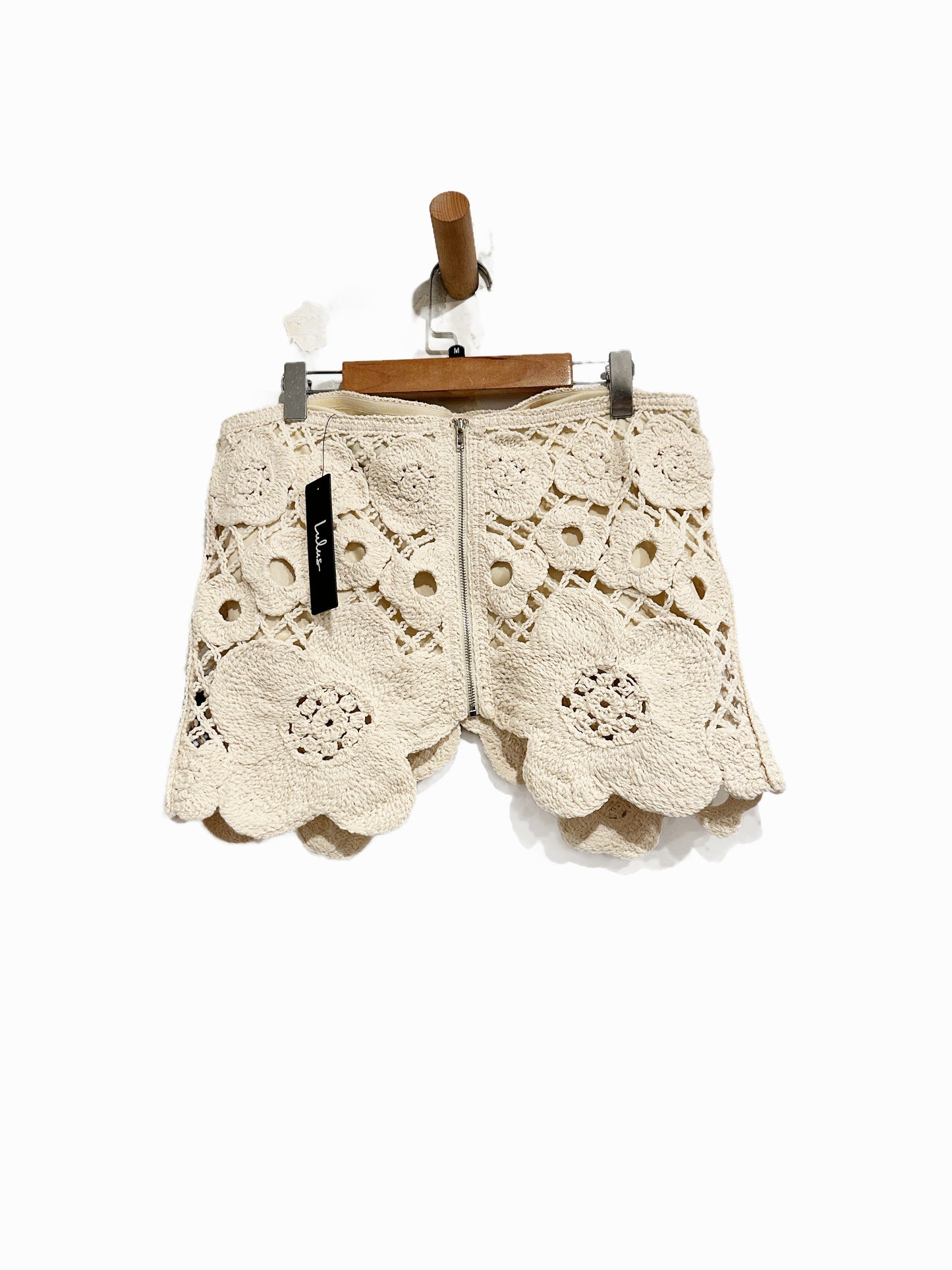NWT Lulus Envied Attitude Beige Crochet Strapless Crop Top - Medium