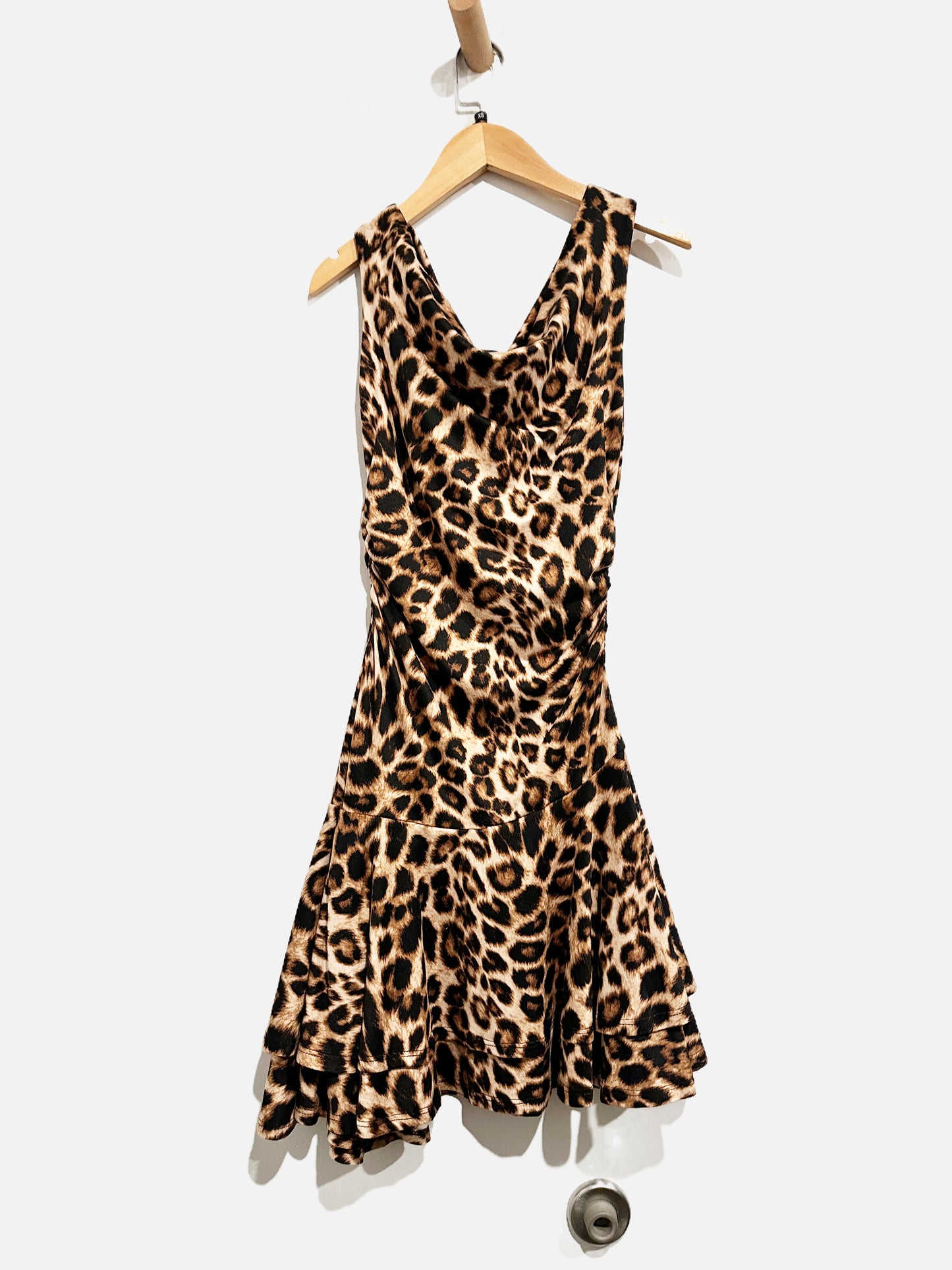Urban Outfitters Leopard Print Midi Ruffle Dress - XS