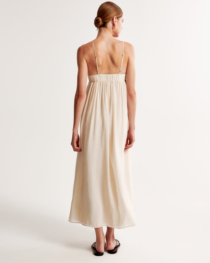 Abercrombie & Fitch Cream Maxi Dress - XSP