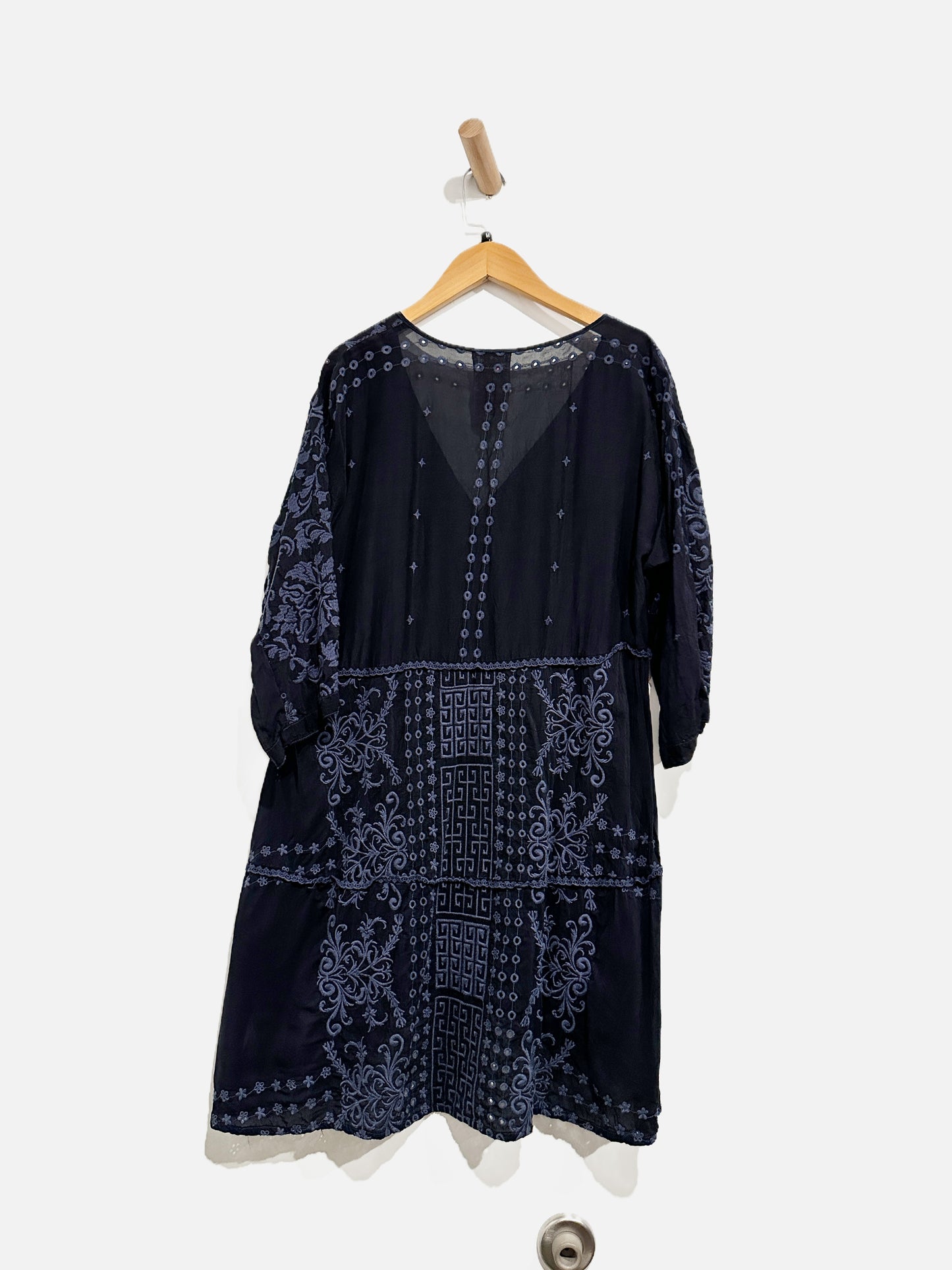 Johnny Was Navy Embroidered Tunic - Medium