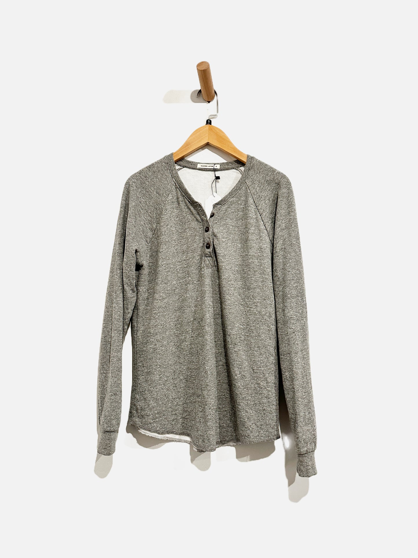 Marine Layer Double Knit Gray Henley - Small