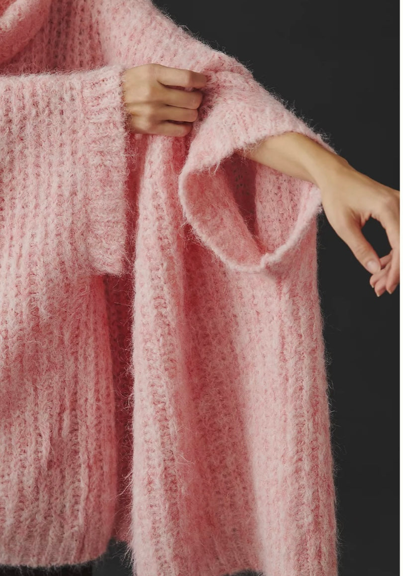 Anthropologie Pink Oversized Sweater - OS