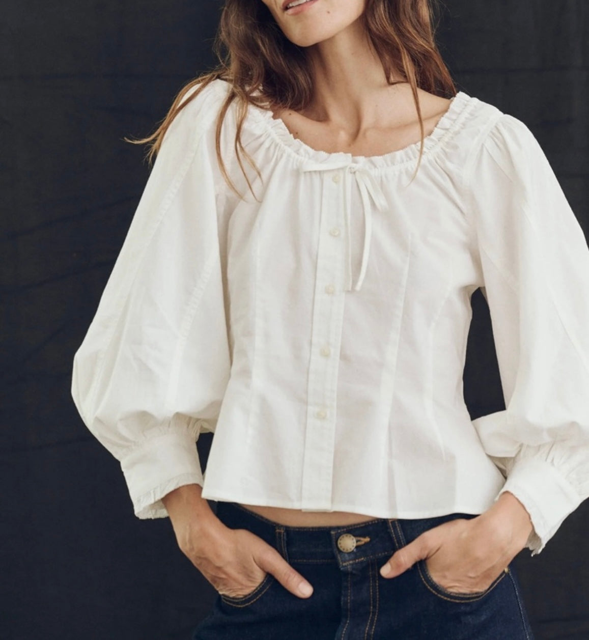 The Great Haven Top in White - 1/Small