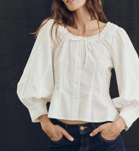 The Great Haven Top in White - 1/Small