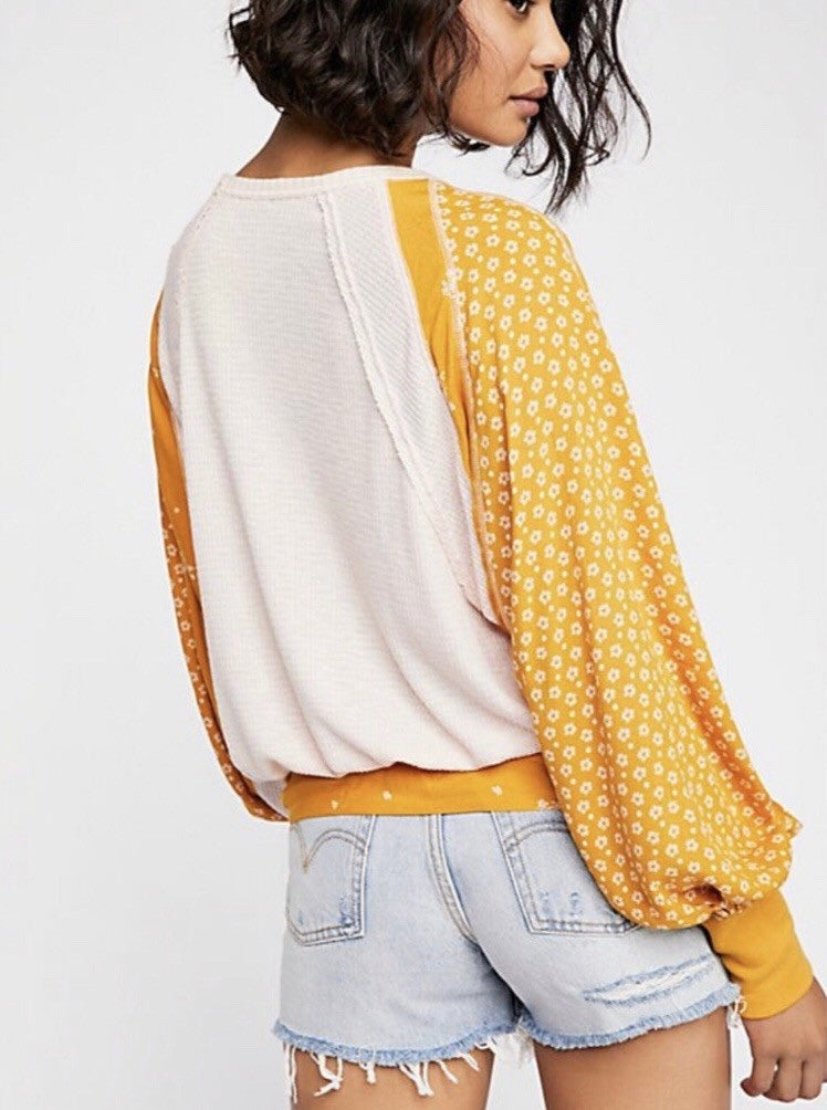 Free People Auxton Pink Waffle Knit Wrap Top - Medium