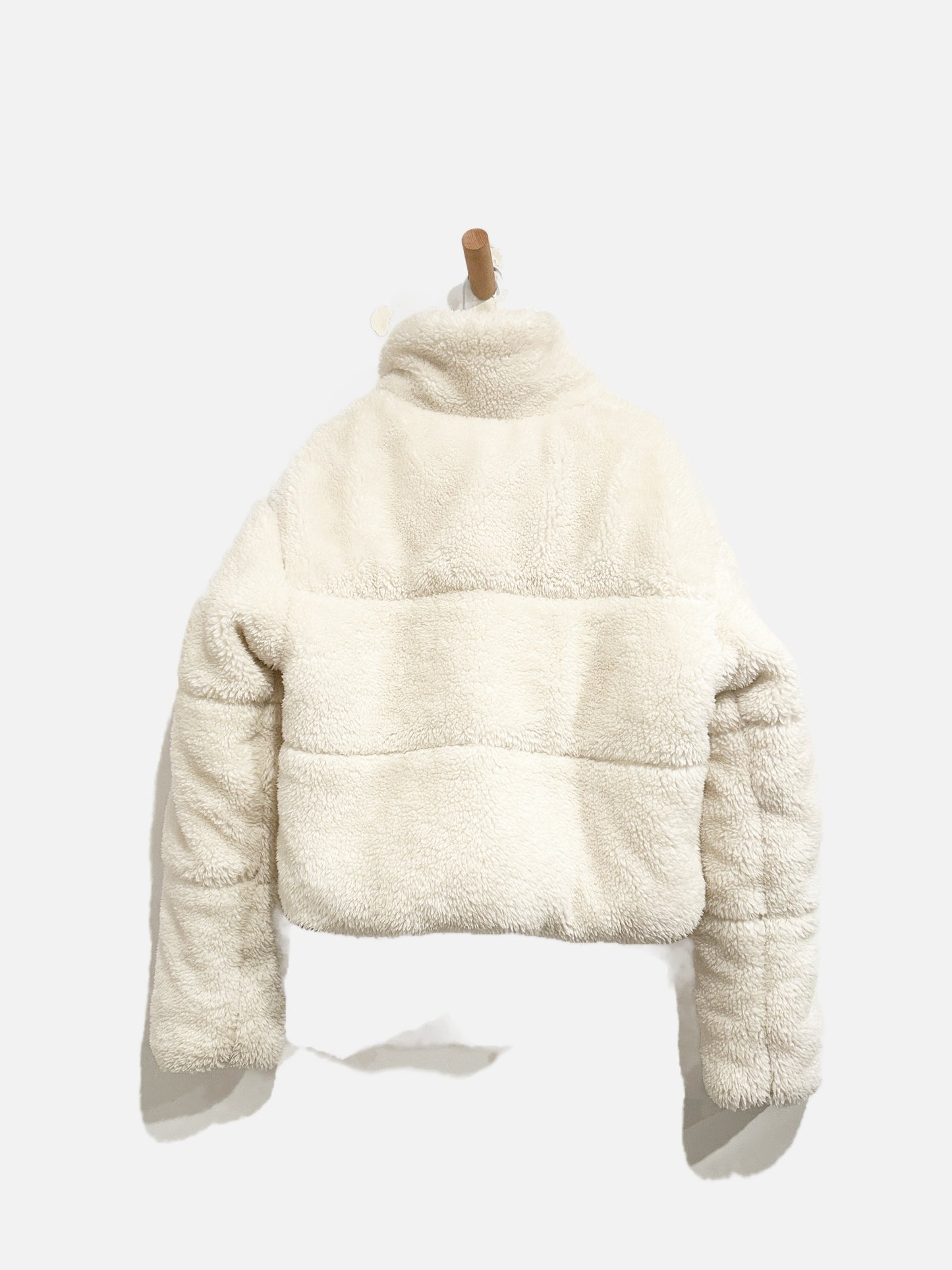 Alo Sherpa Snow Angel White Shearling Puffer - Small