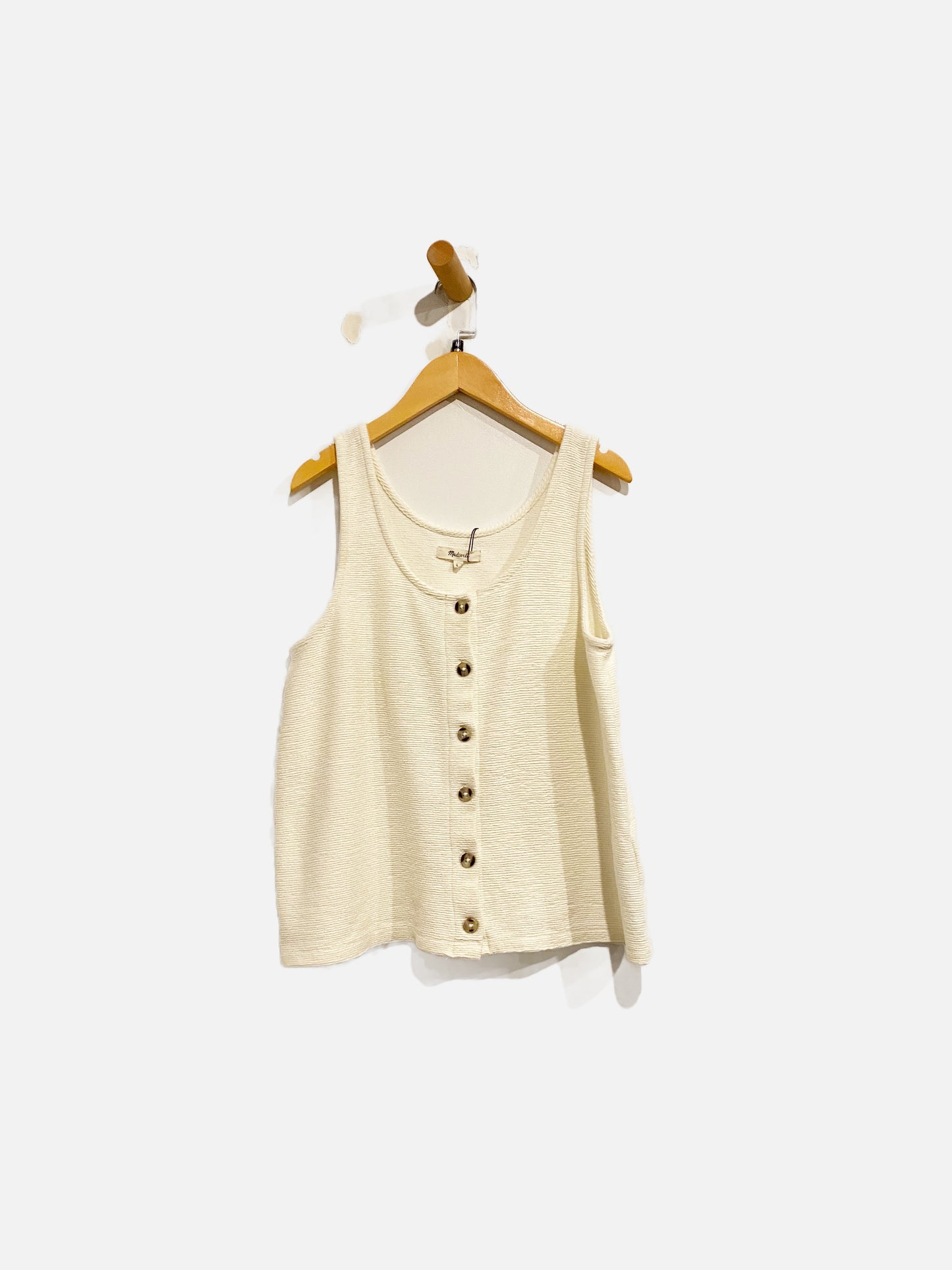 Madewell Ottoman Jacquard Button-Front Tank - Medium