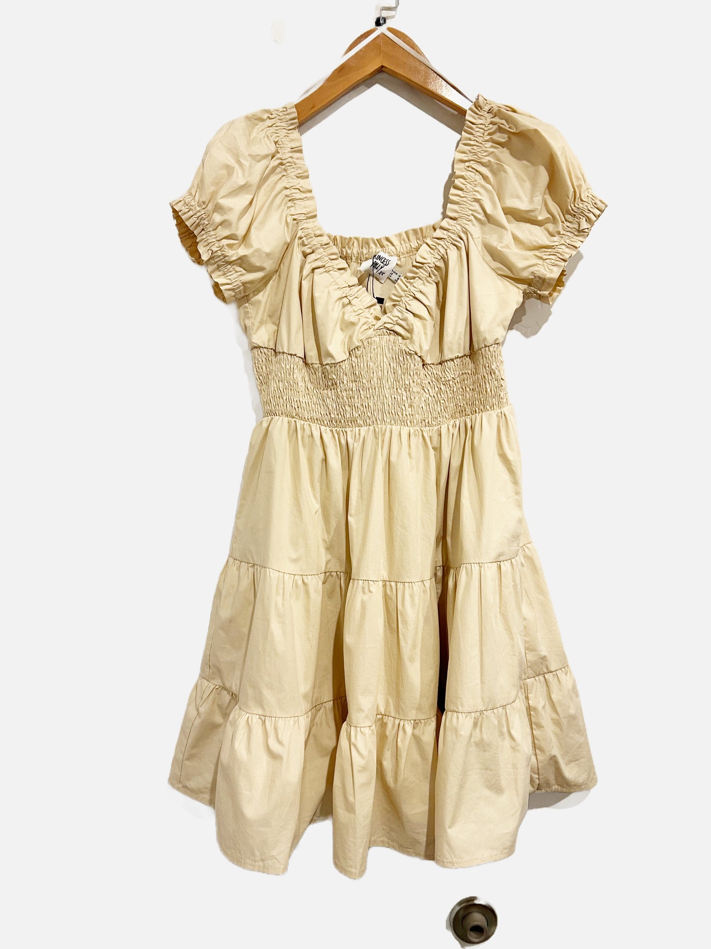 Princess Polly Beige Smocked Dress - 8