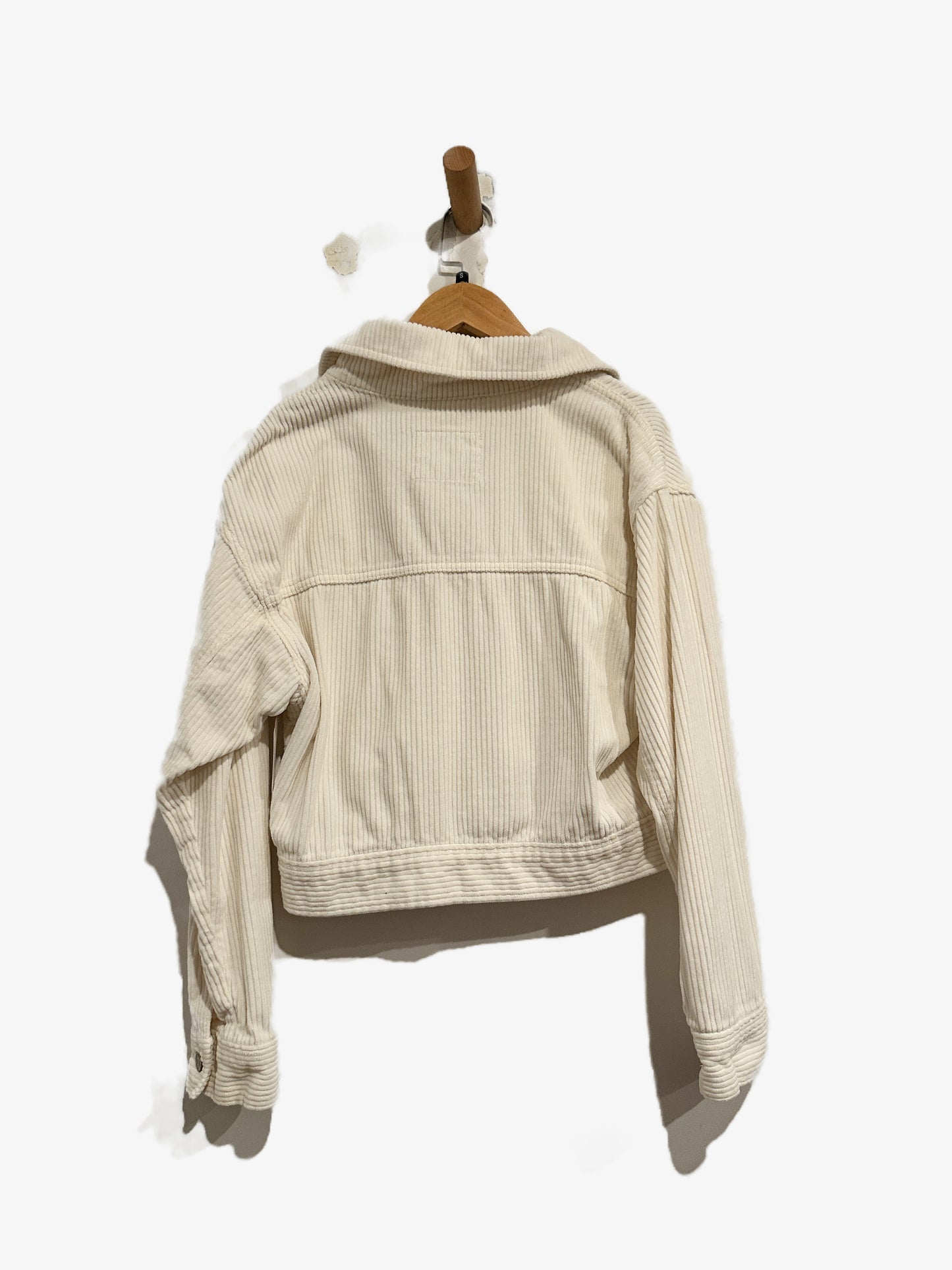 Abercrombie & Fitch White Corduroy Trucker Jacket - Small