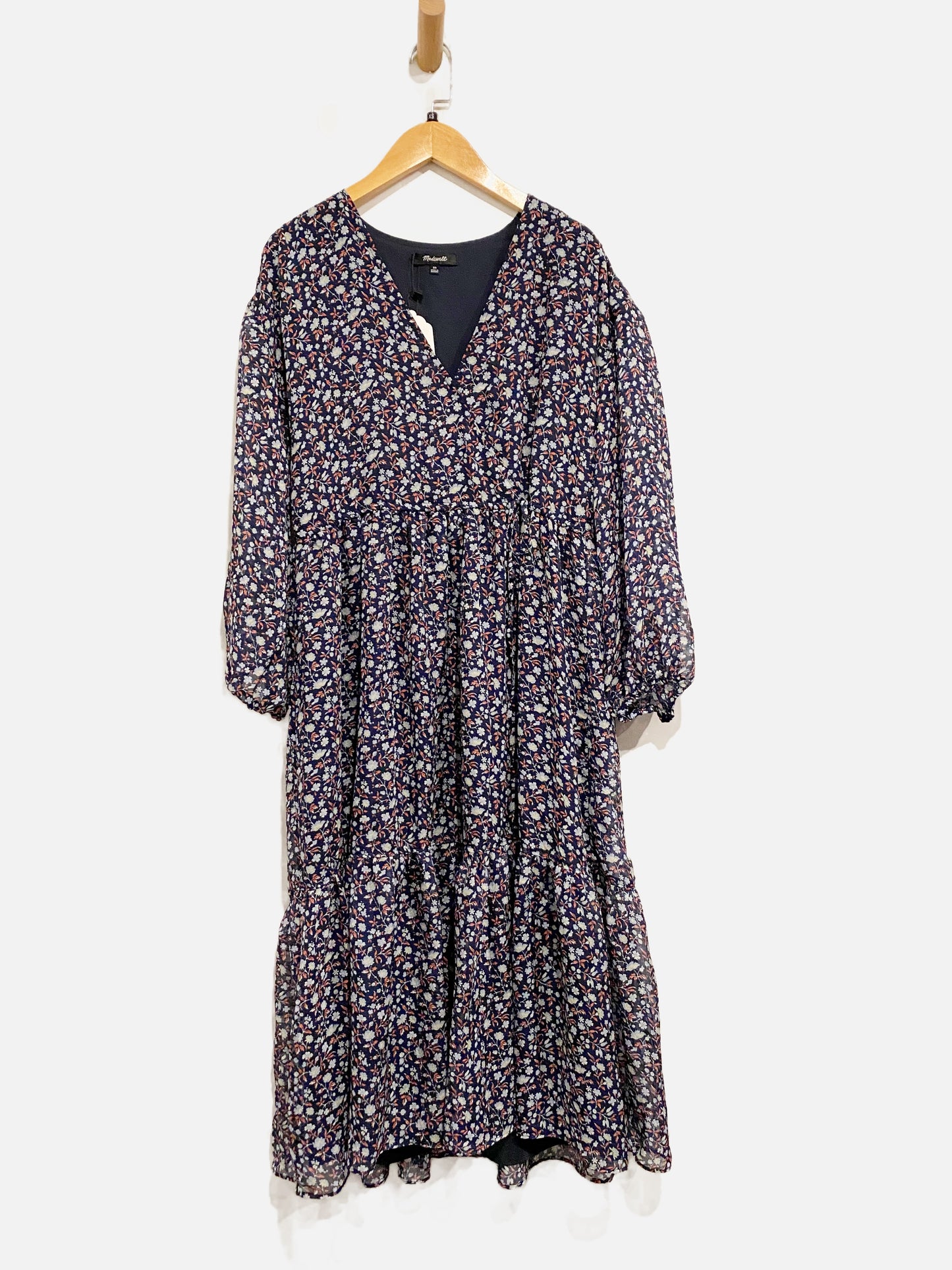 Madewell Navy Floral Midi Dress - XS