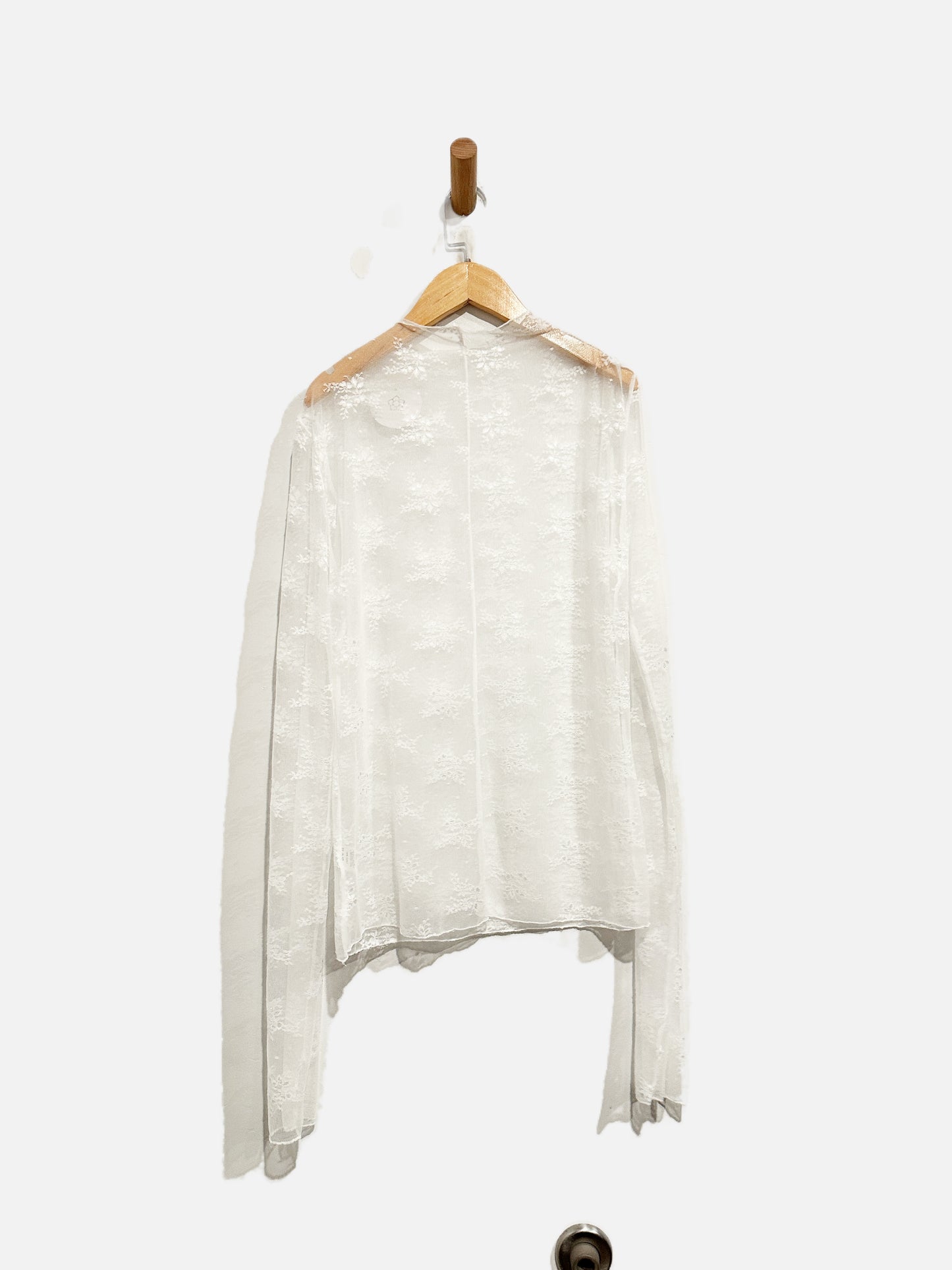 White Lace Layering Long Sleeve Top