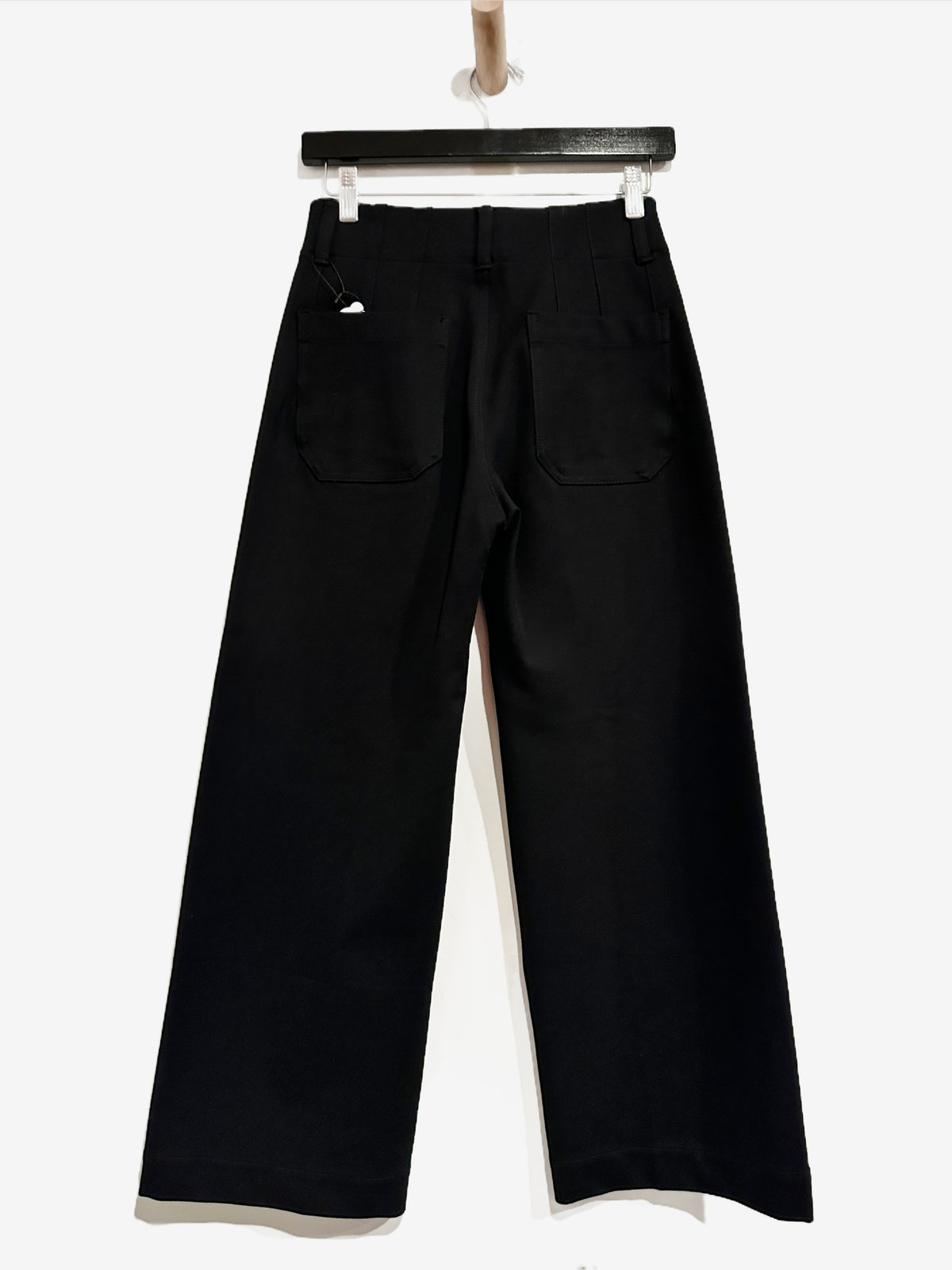 Anthropologie Maeve Colette Cropped Wide Leg Pants in Black Onyx - 25