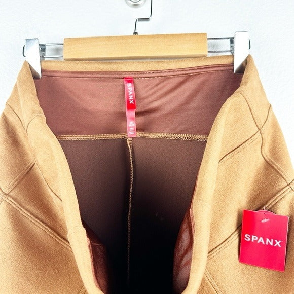 NWT Spanx Faux Suede Leggings in Rich Caramel Size 1X