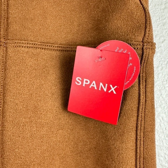 NWT Spanx Faux Suede Leggings in Rich Caramel Size 1X