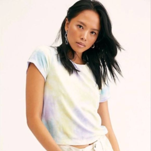 Free People Bright Eyes Velvet Tie Dye Tee Size Small