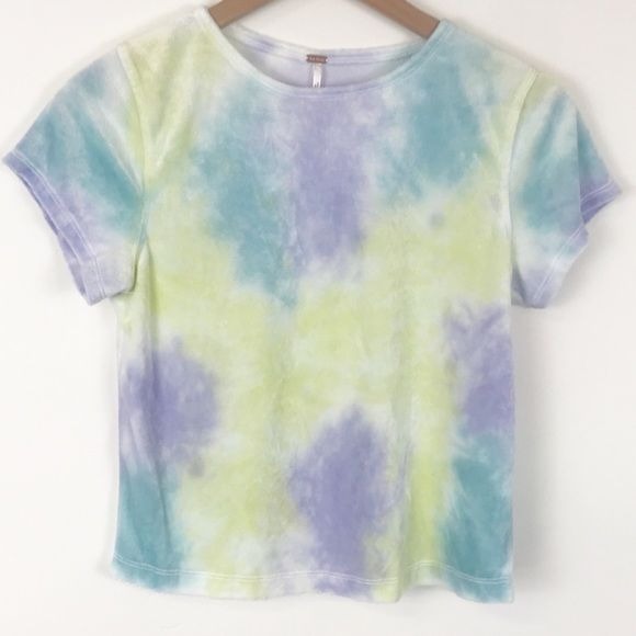Free People Bright Eyes Velvet Tie Dye Tee Size Small