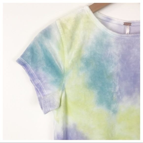 Free People Bright Eyes Velvet Tie Dye Tee Size Small