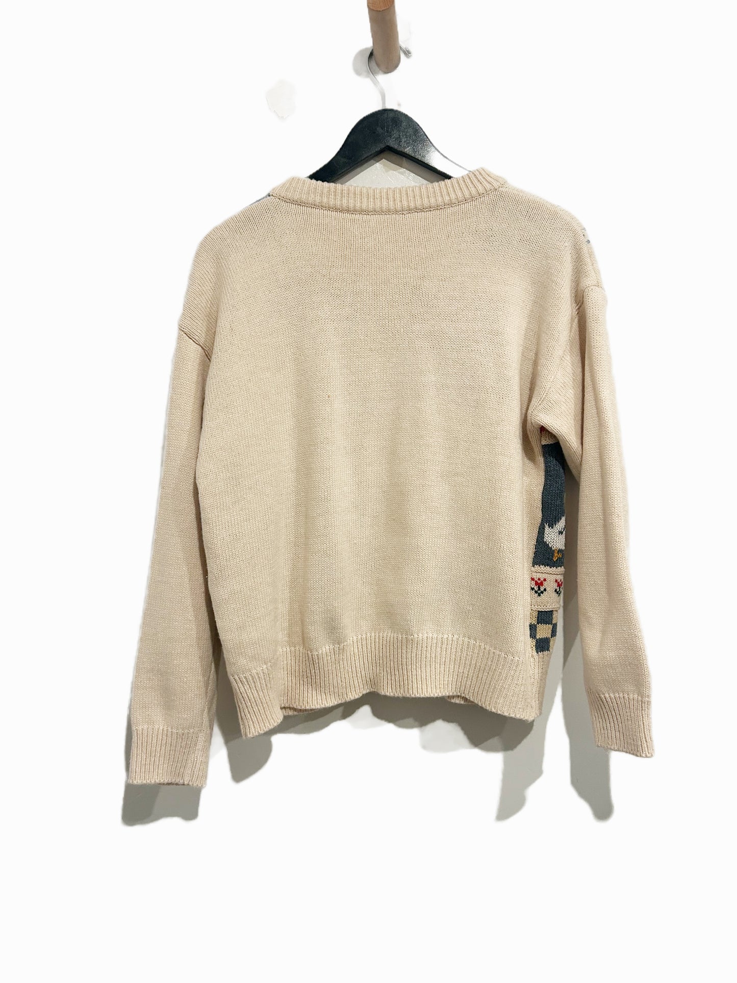 Cream Apple Picking Chicken Cardigan - OS