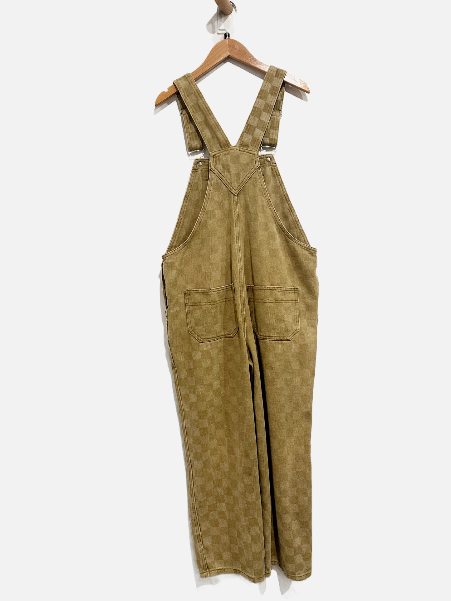 Storia Brown Checkered Overalls - Small