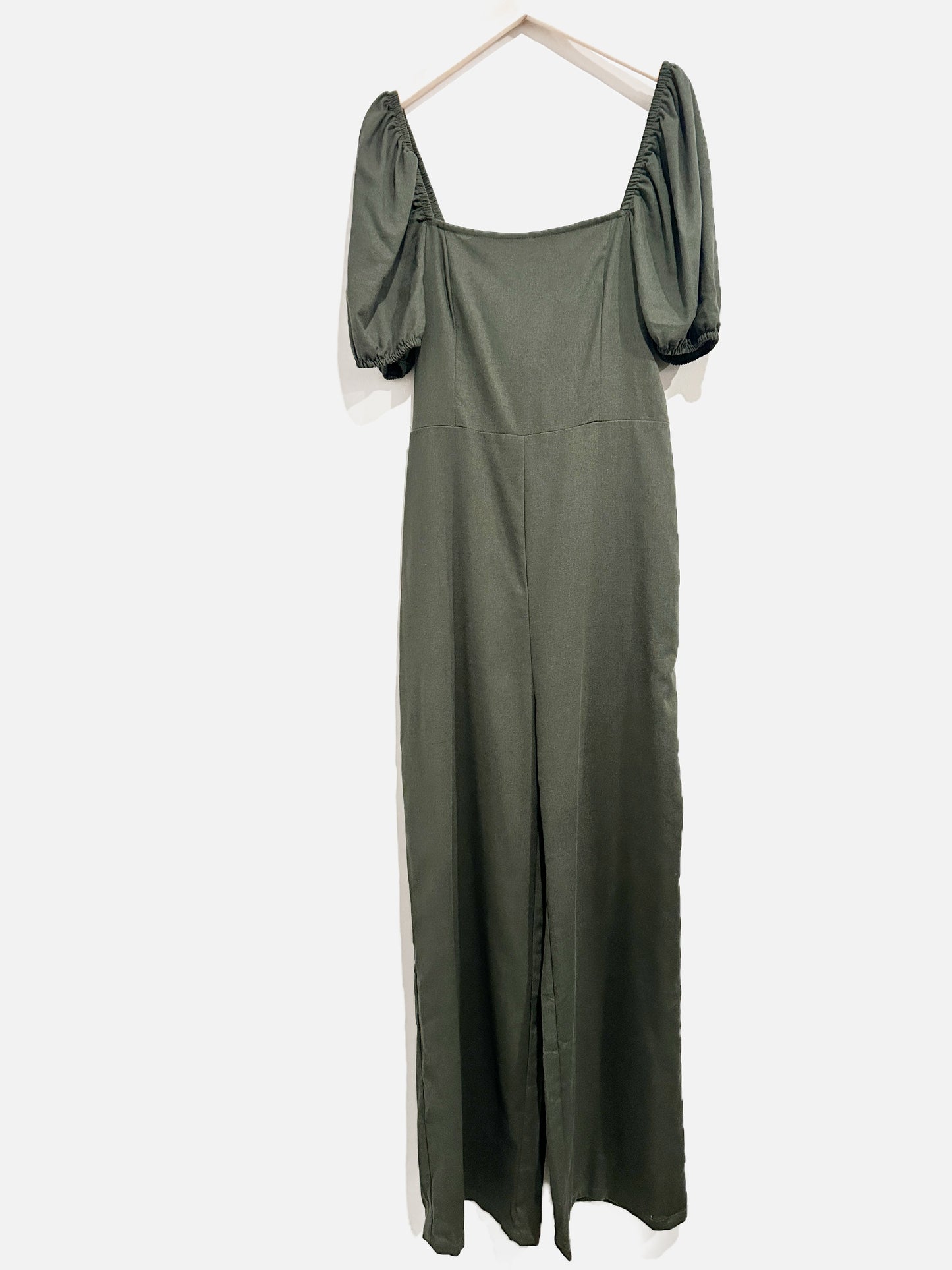 Audrey Parks Green Linen Jumpsuit - Medium