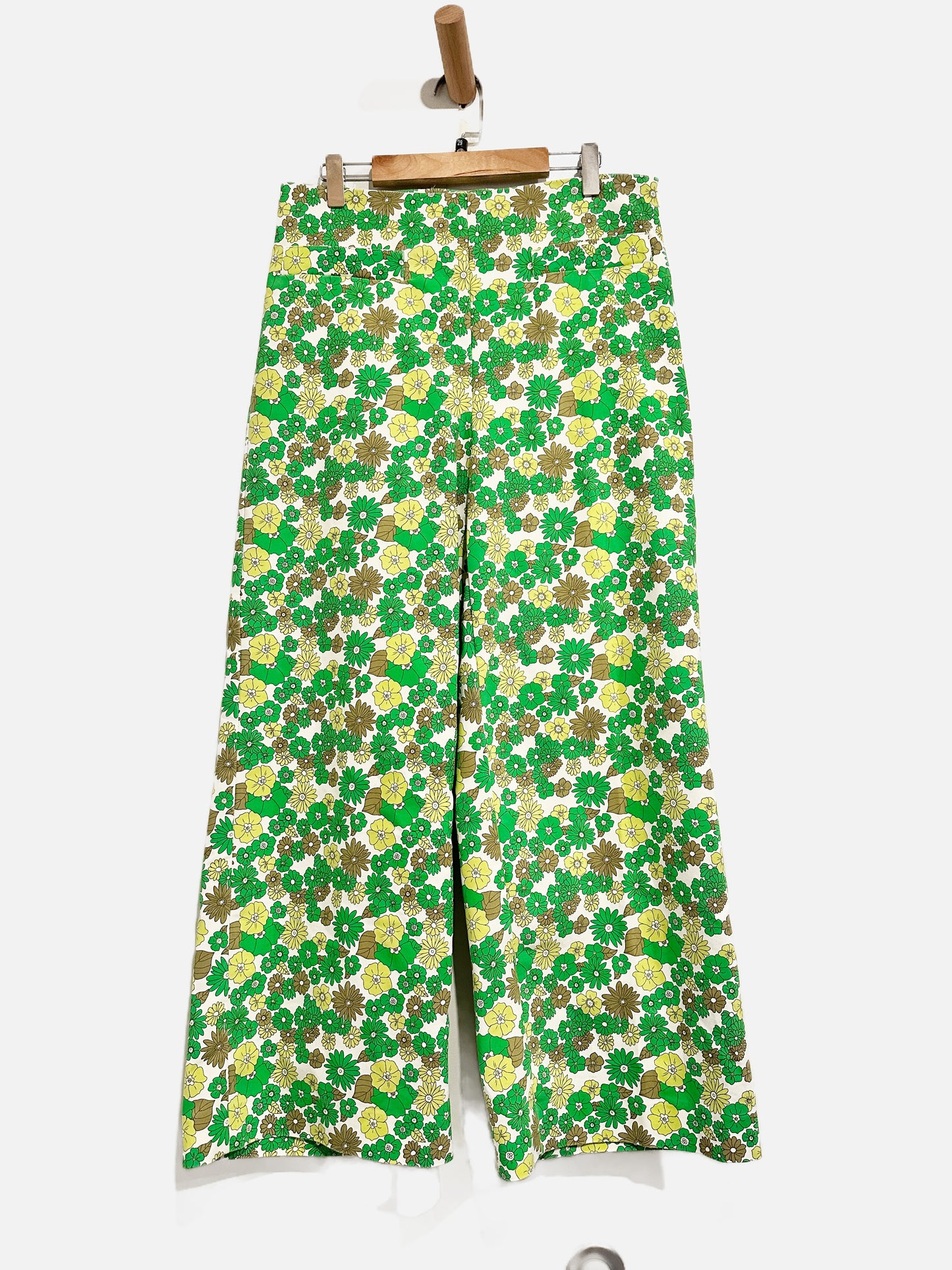 MNG Green Floral Pants - 8