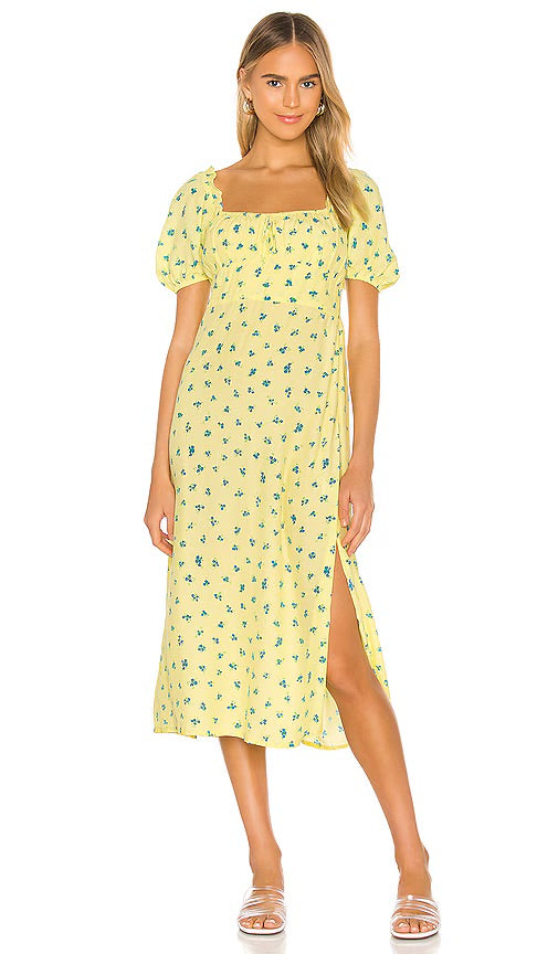 Faithfull the Brand Yellow Floral Maxi Dress - 4