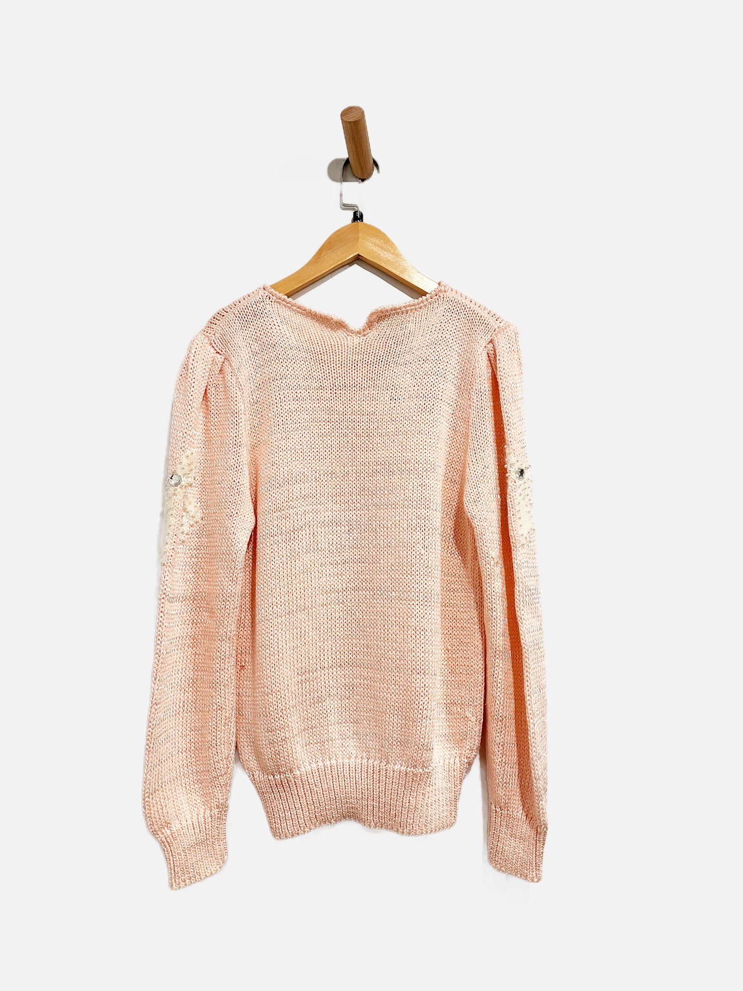 Christine Vintage Pink Bow Sweater - Small