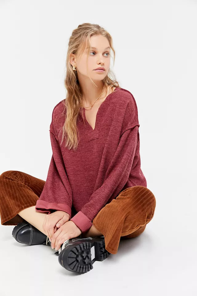 Urban Outfitters Red Notch Pullover - Medium
