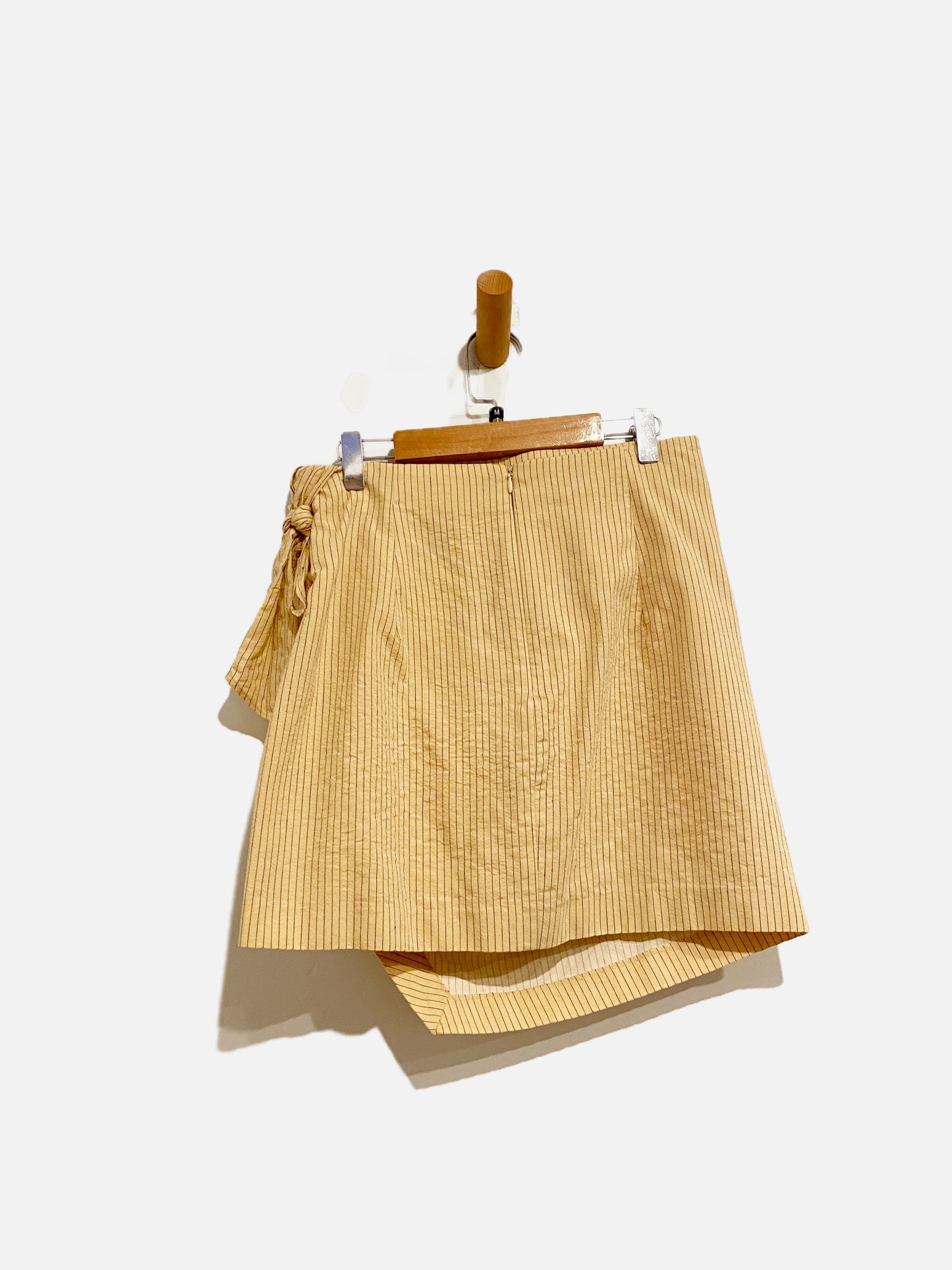 Zara Beige Pinstripe Mini Skirt - Medium
