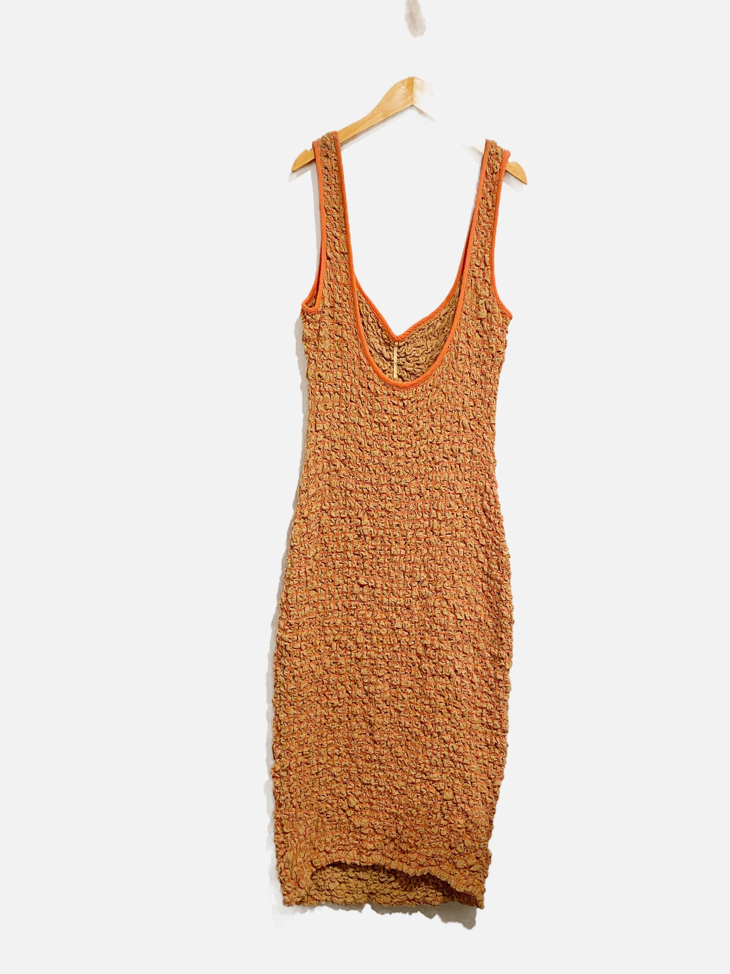 Free People Set the Bar Smocked Midi Dress - Small