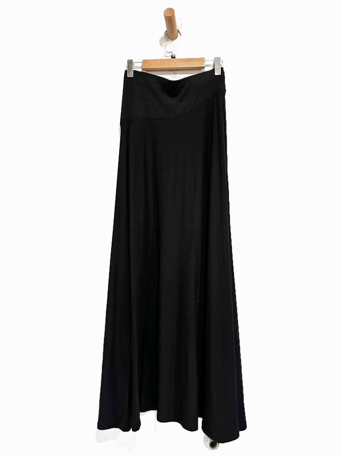 Madewell Jersey Asymmetric-Seam Midi Skirt in Jet Black - XXS