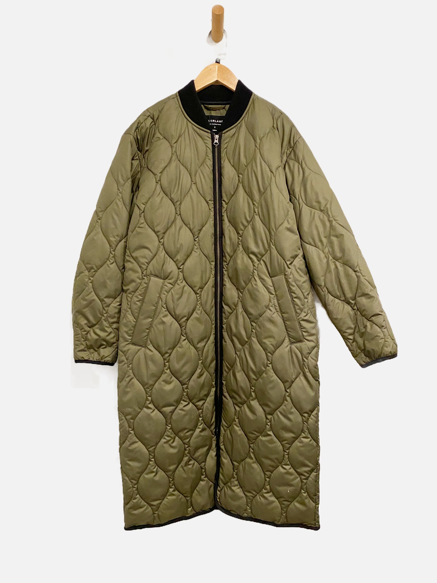 Everlane Green Quilted Long Puffer - Small