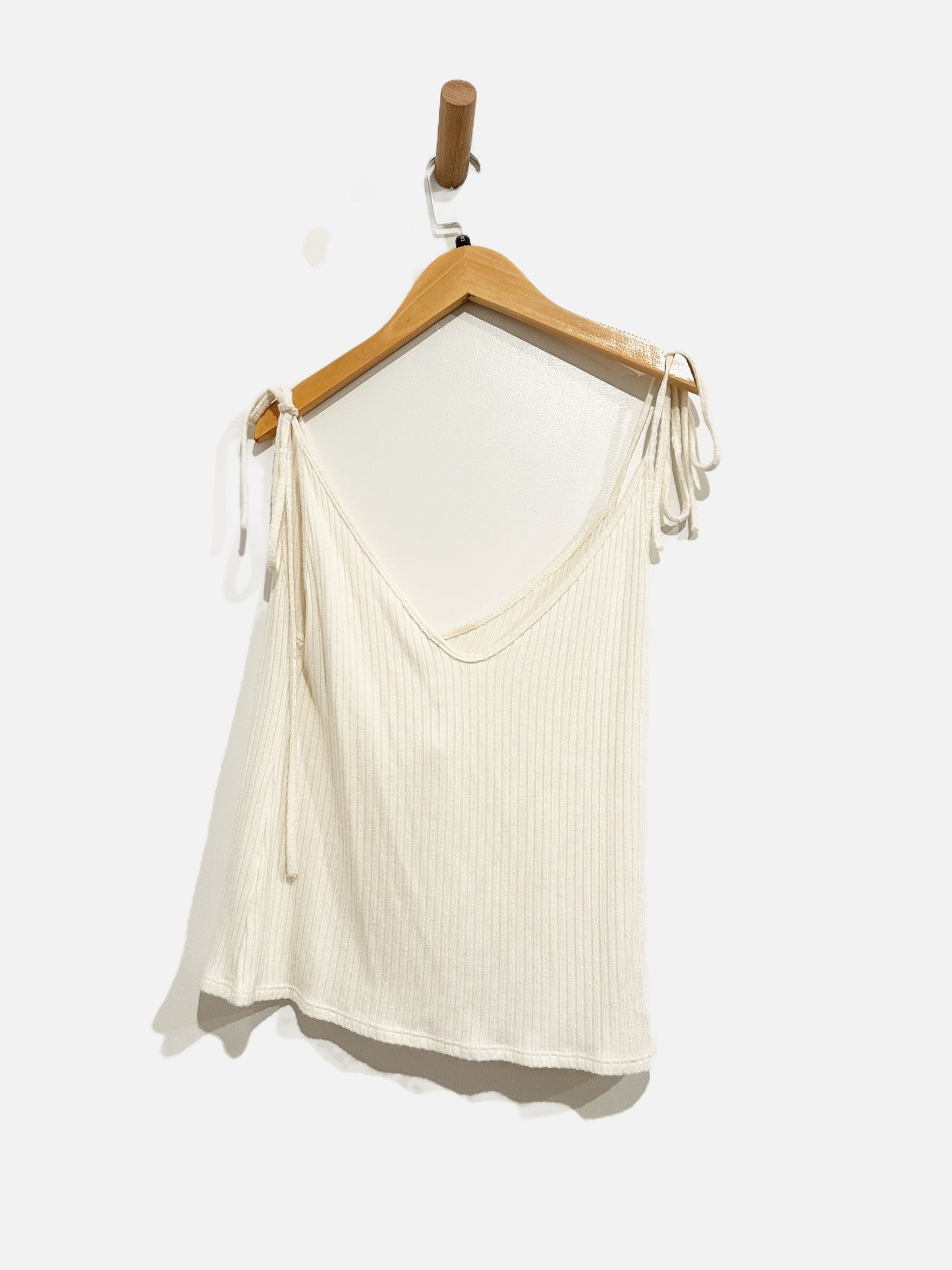 Reformation Amelia White Ribbed Tank - Small