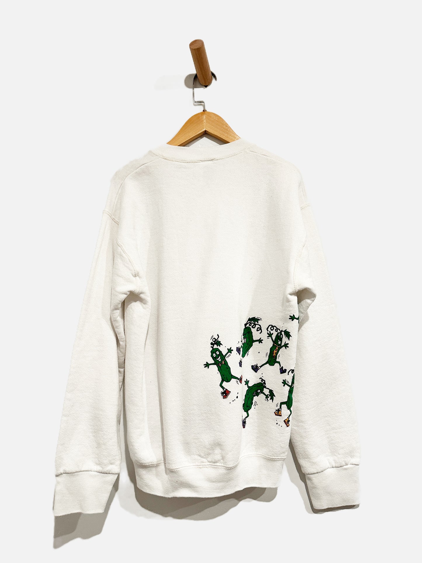Fruit of the Loom Vintage White Pickle Sweatshirt - Small