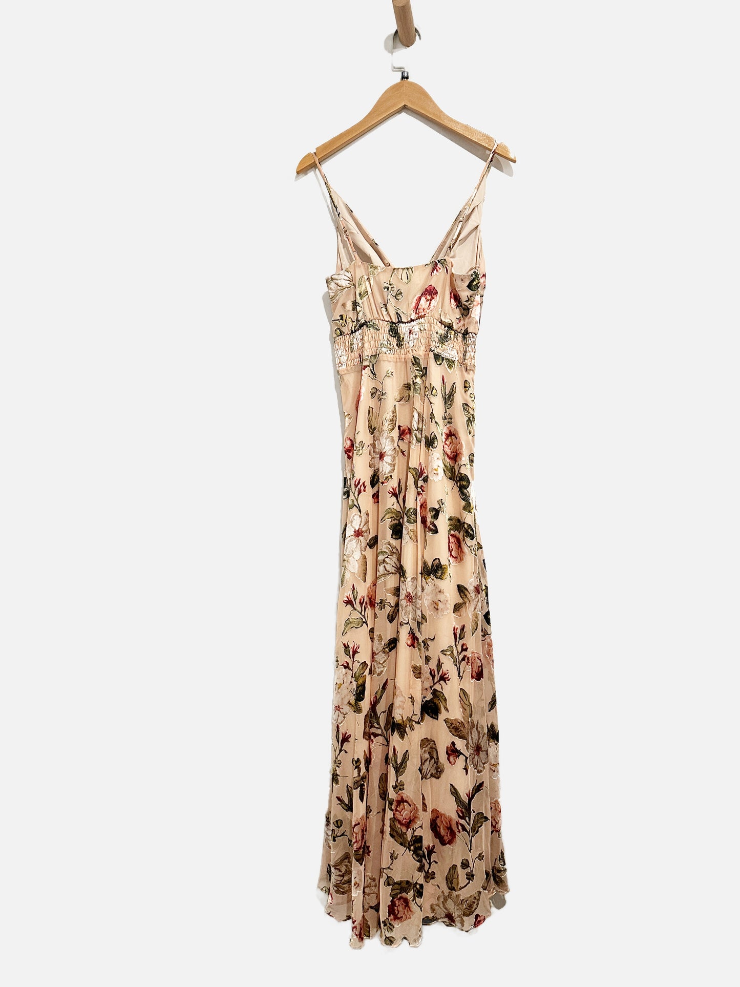 $$ ASTR the Label Pink Floral Velvet Midi Dress - XS
