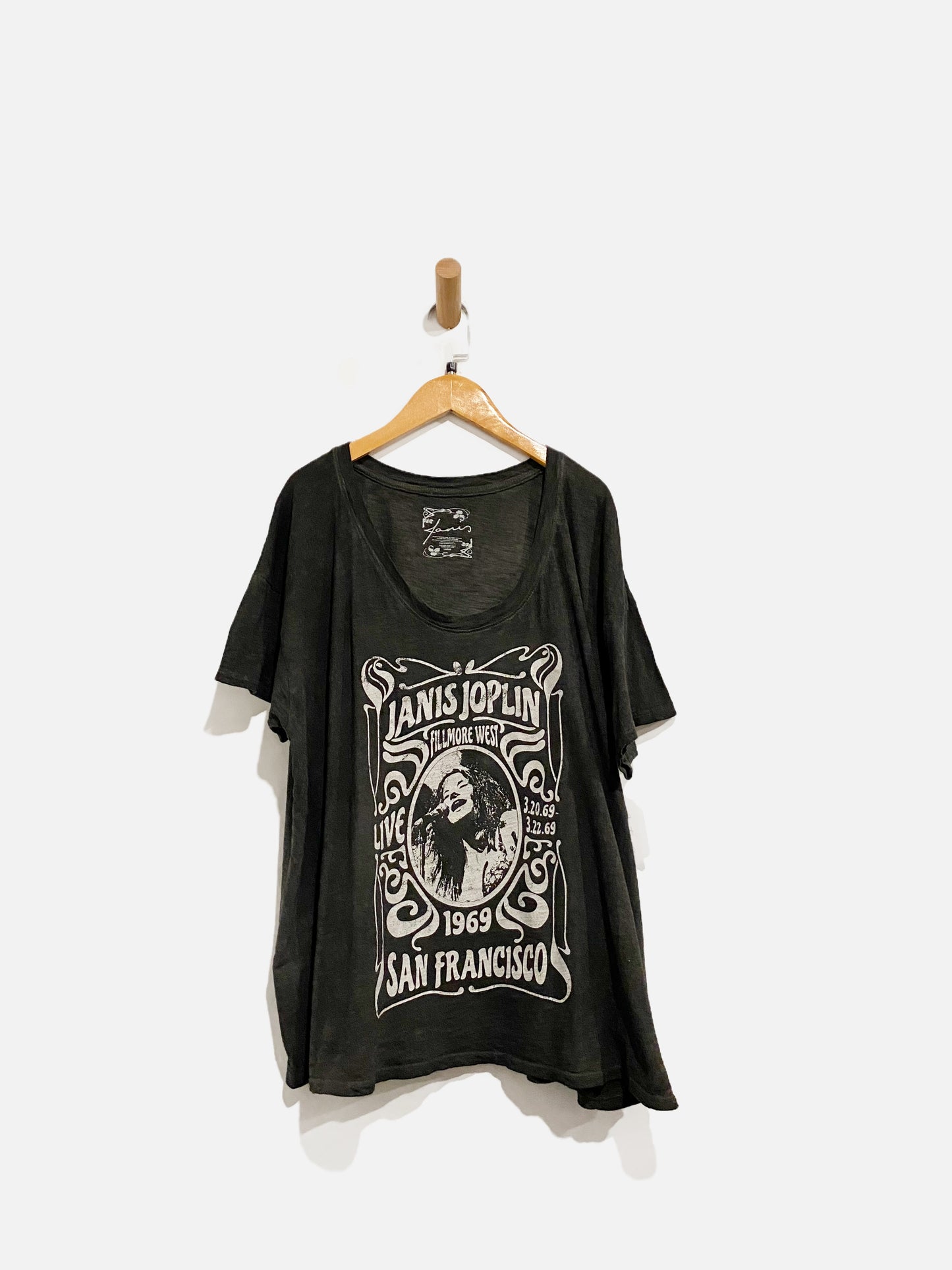 Janis Joplin Gray Graphic Tee - Large