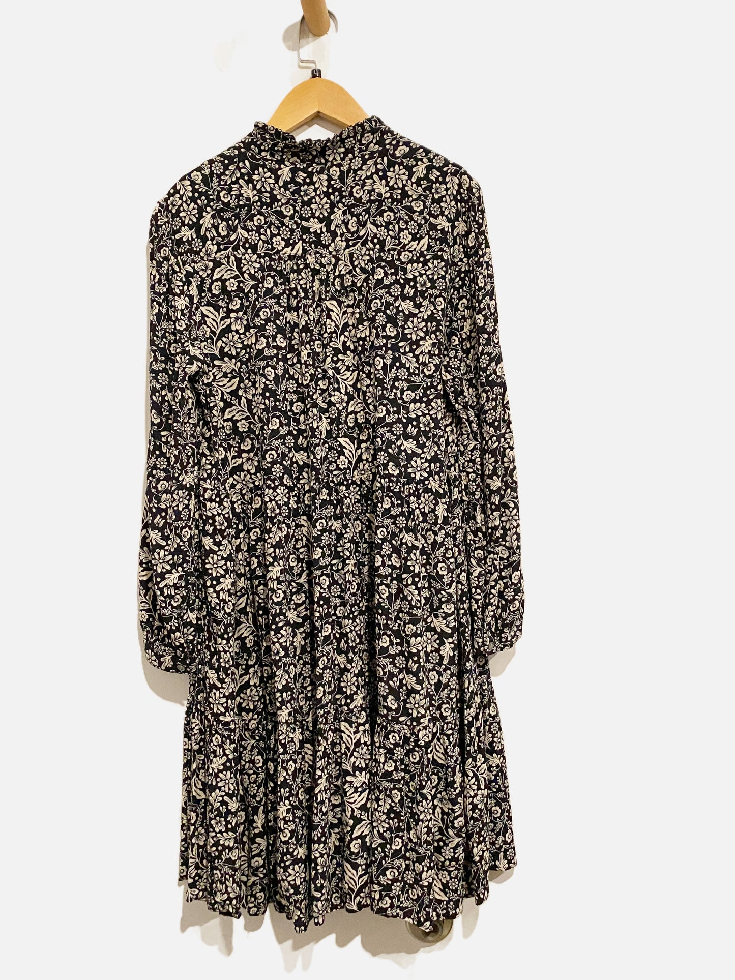 J.Crew Black Floral Mini Dress - Large