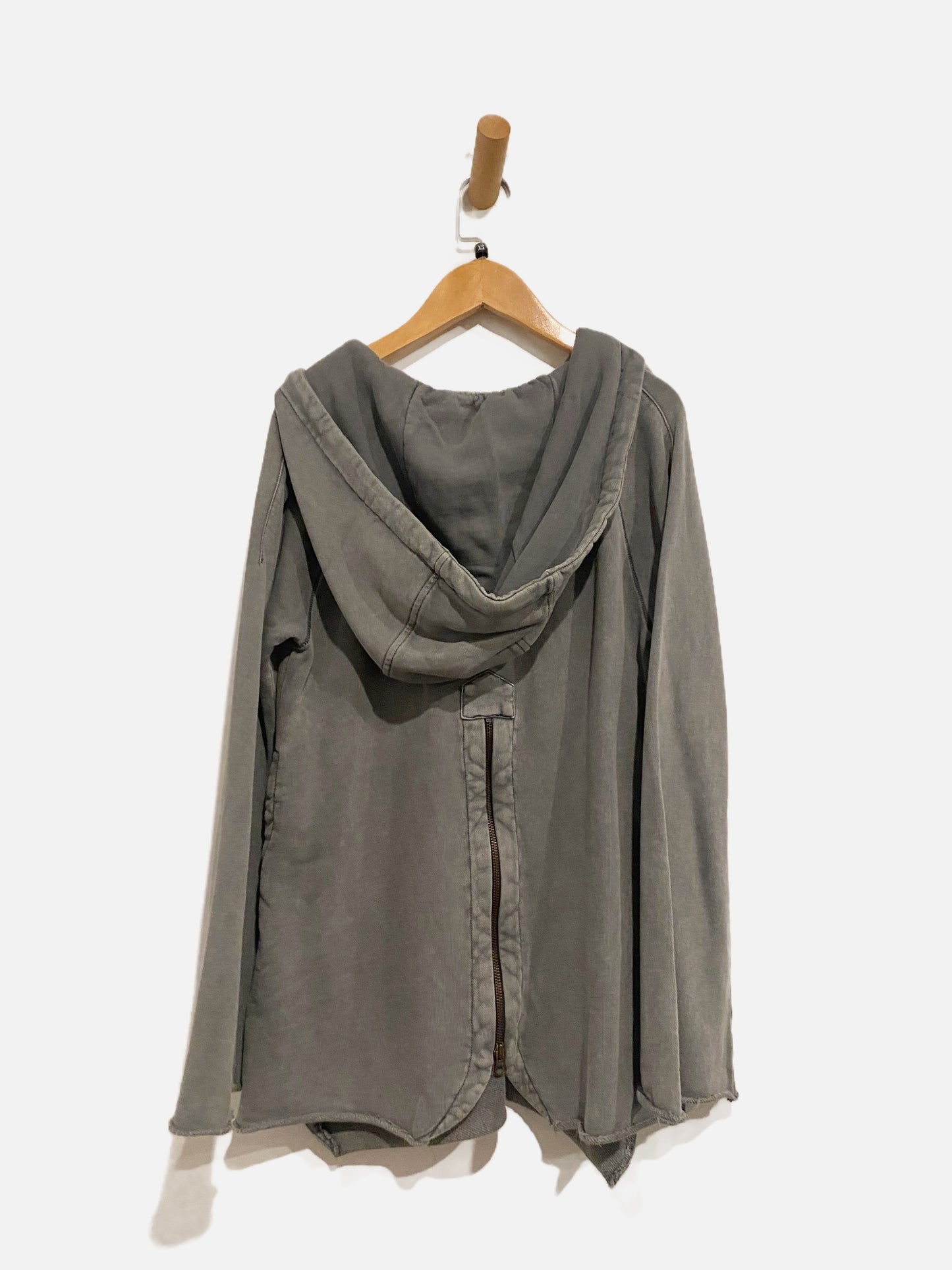 Free People Gray Oversized Lace Up Hoodie - XS