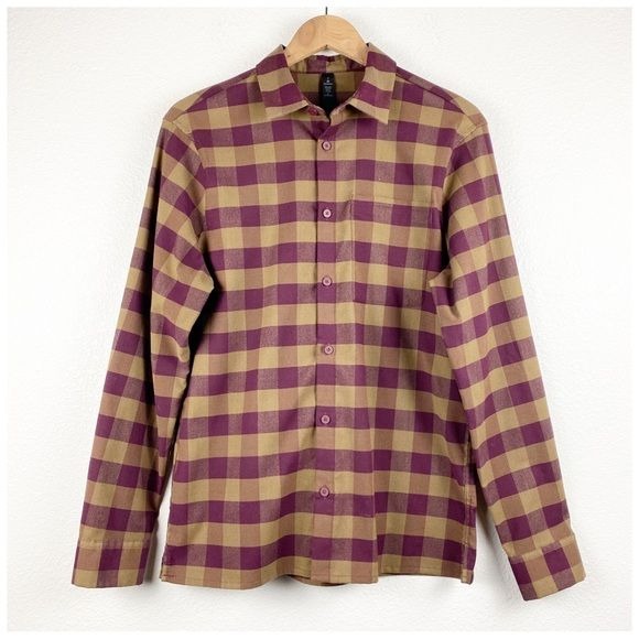 Lululemon Mason’s Peak Flannel in Check Plaid Mini Dark Adobe Frontier - Small