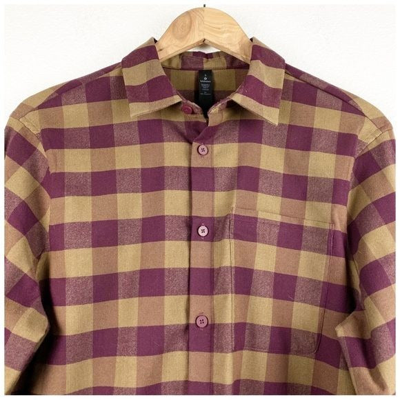 Lululemon Mason’s Peak Flannel in Check Plaid Mini Dark Adobe Frontier - Small