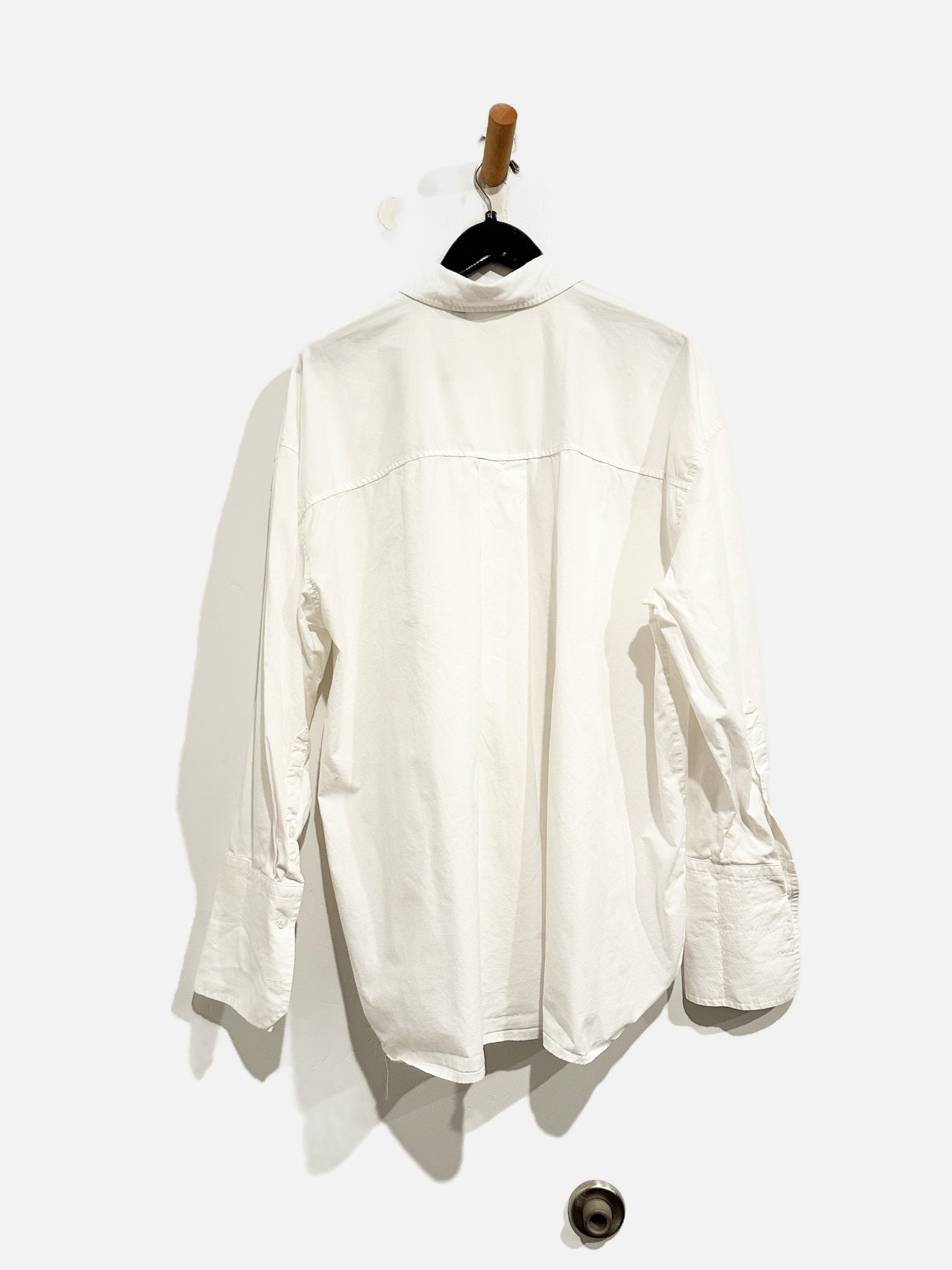 Zara White Button Down Blouse - XL
