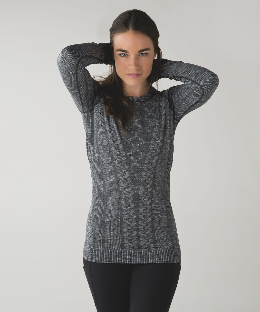 Lululemon Rest Less Gray Cable Knit Long Sleeve