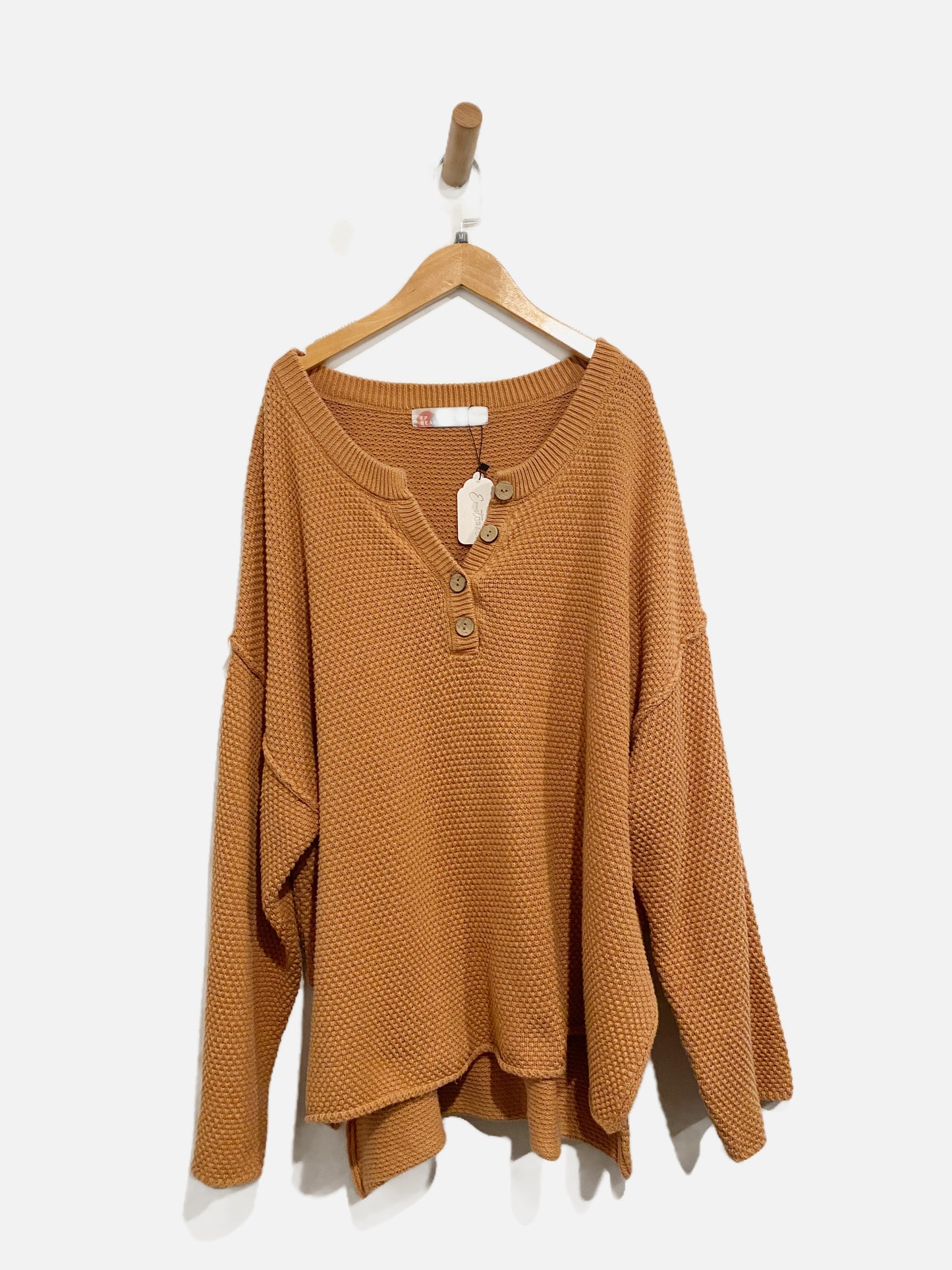 Free People Beach Orange Sweater - Medium