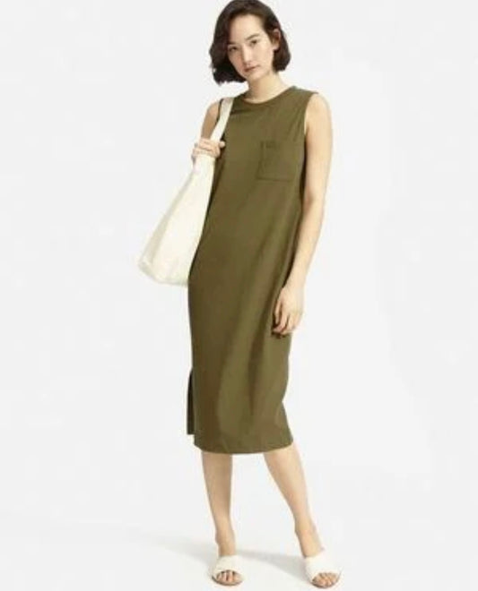 Everlane Green T-Shirt Midi Dress - Small
